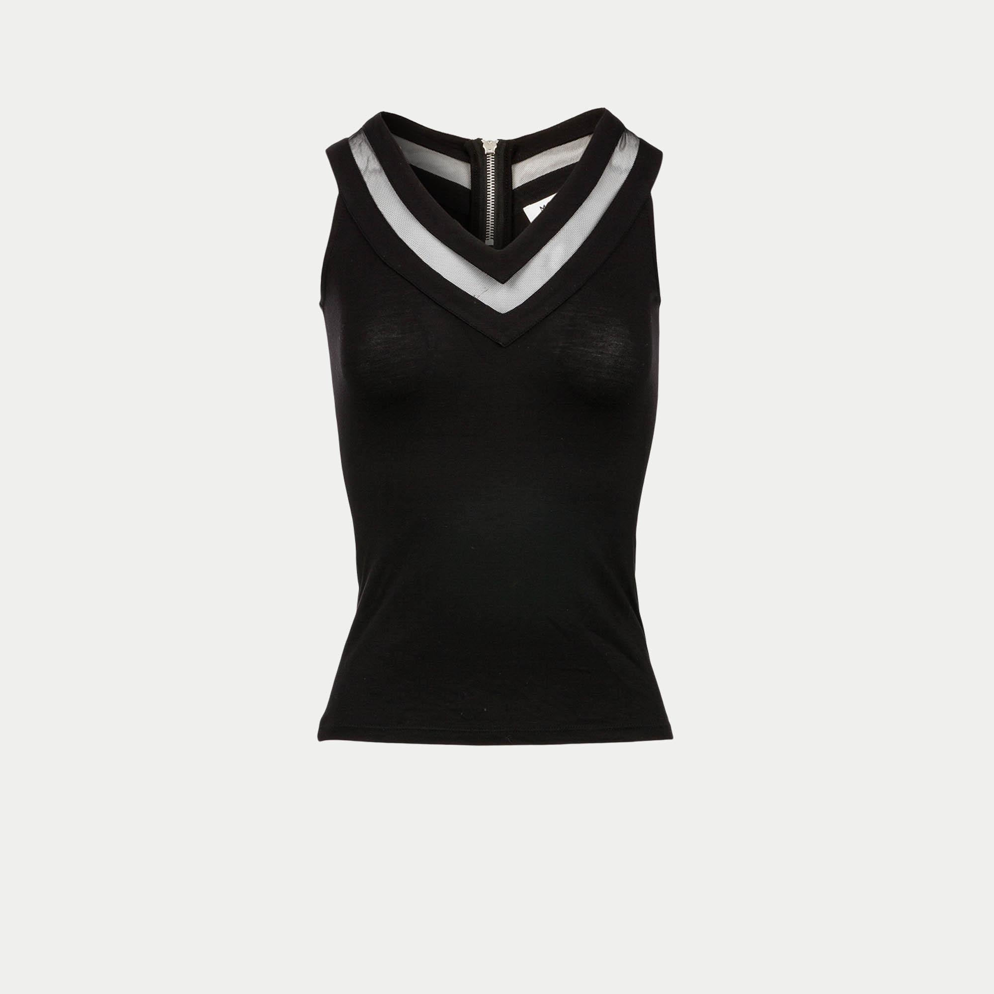 Jersey and tulle top black women
