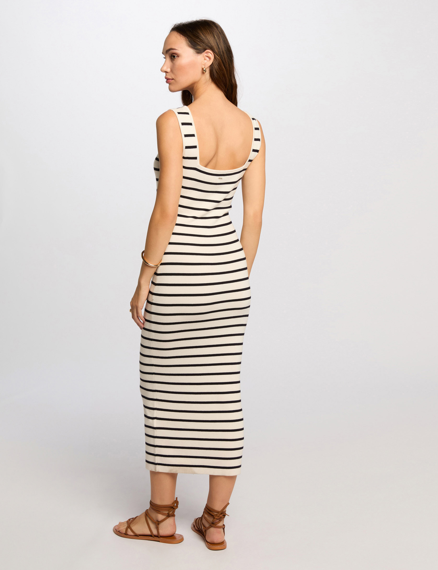 robe tricot longue ajustee ecru femme Robe tricot longue ajustée ecru femme