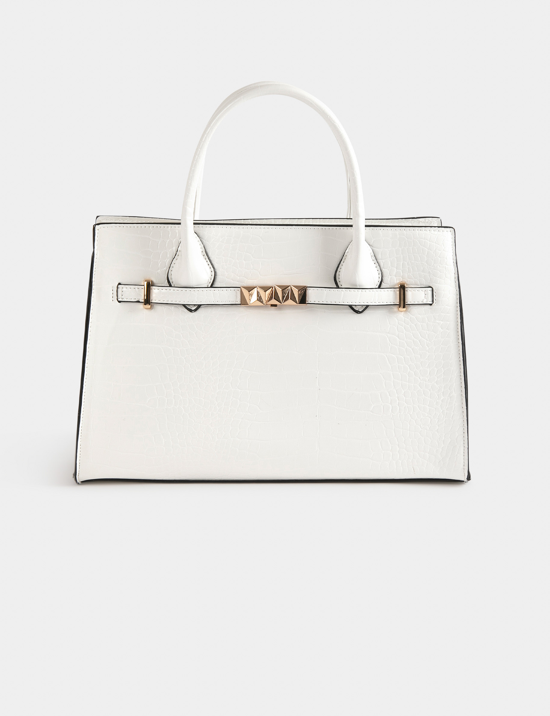 Bag with croc effect white ladies'