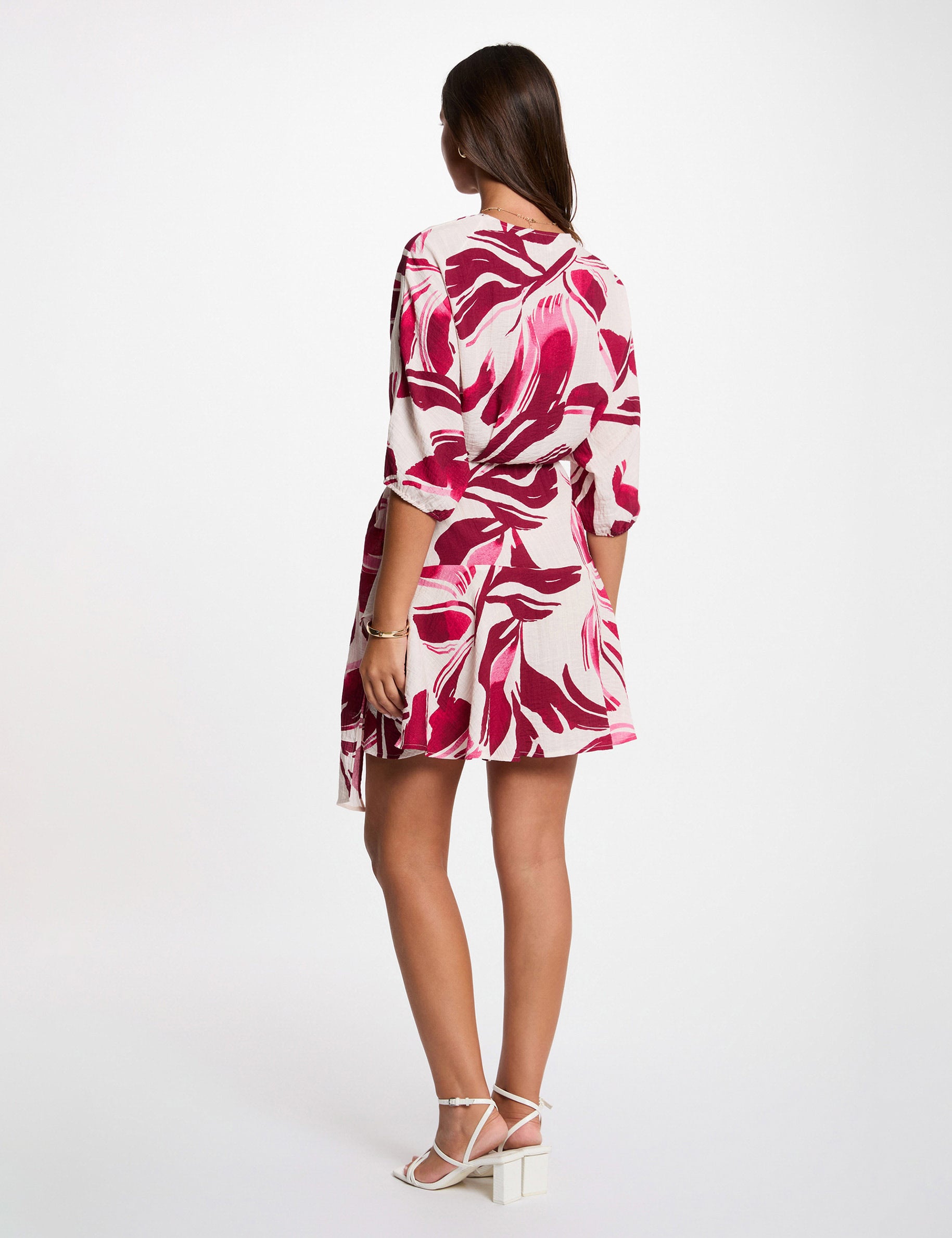 Pleated wrap dress multicolor women