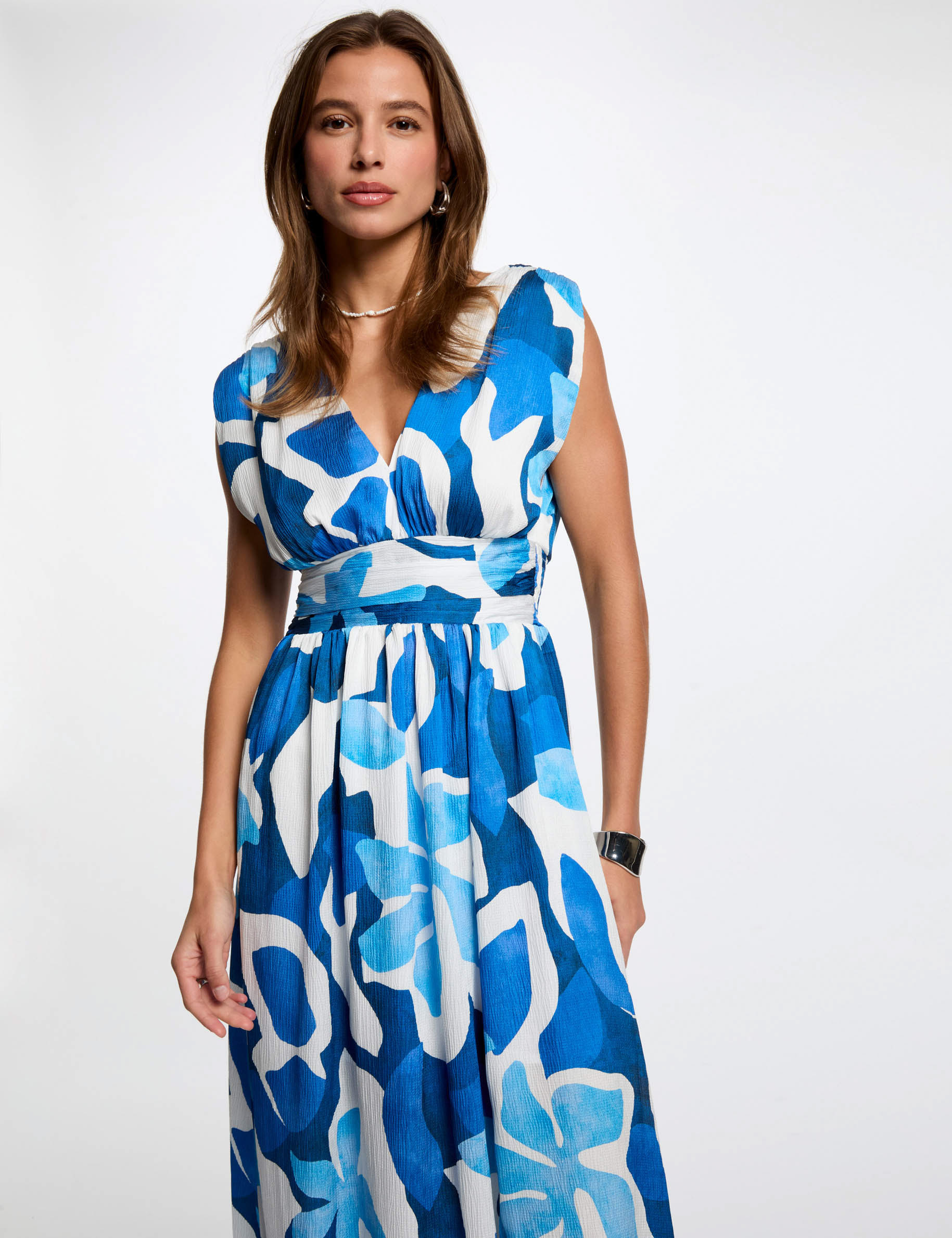 robe longue droite imprimee multicolore femme Robe longue droite imprimée multicolore femme