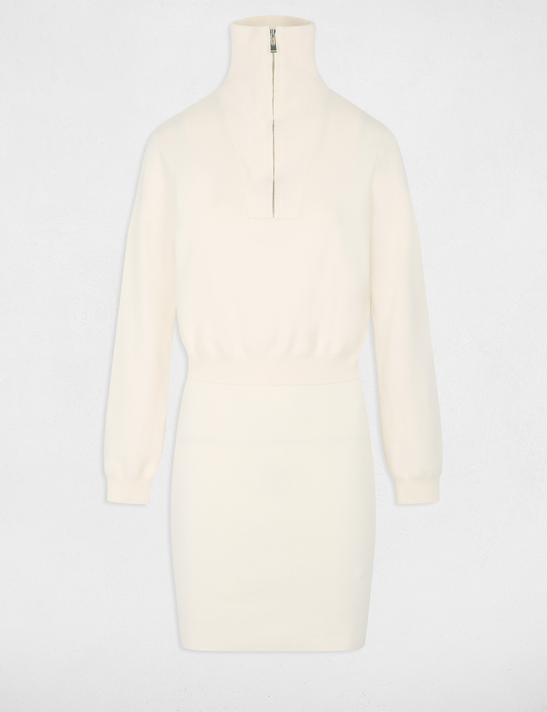 short 2 in 1 effect dress ivory women Short 2-in-1 effect dress ivory women