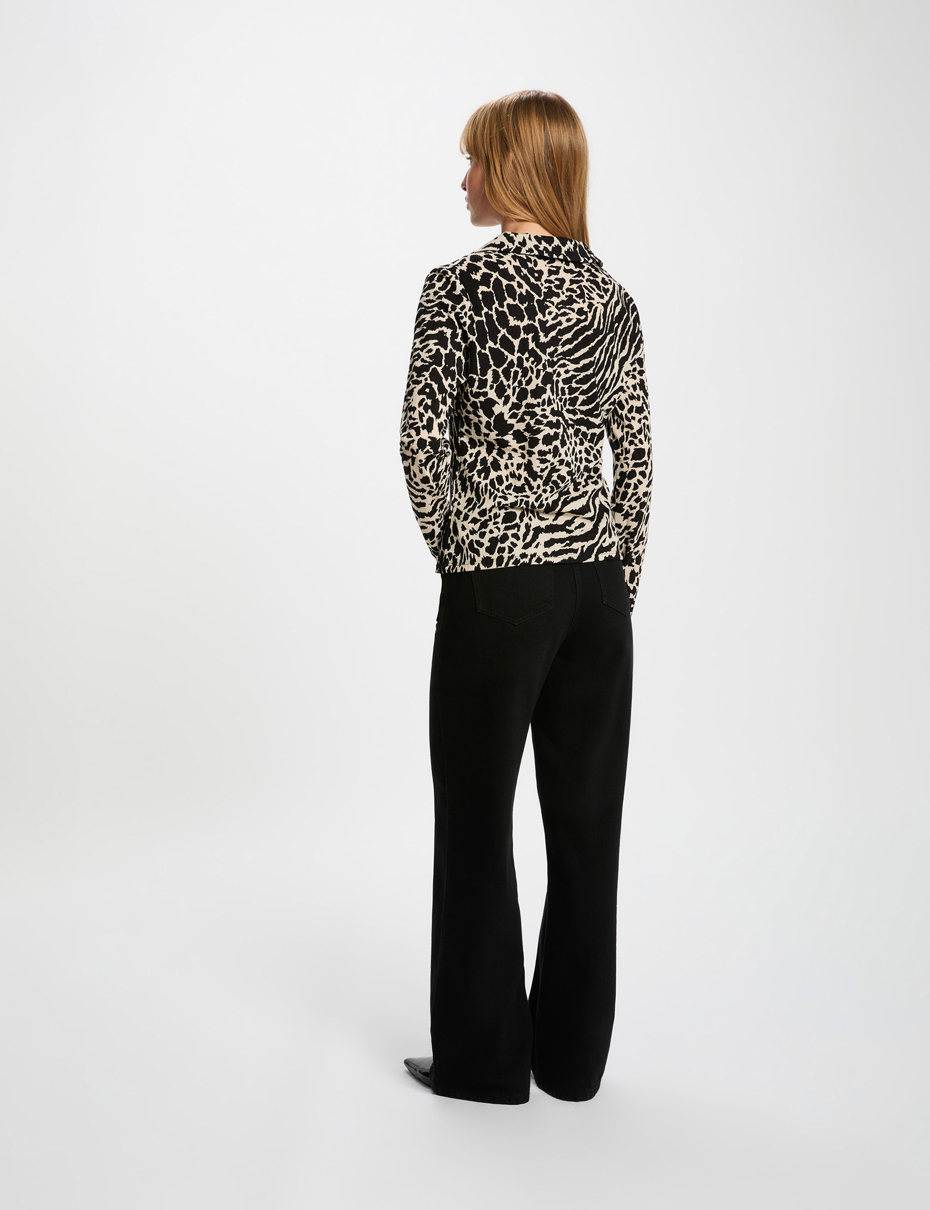 Fitted shirt with notched collar multicolor women