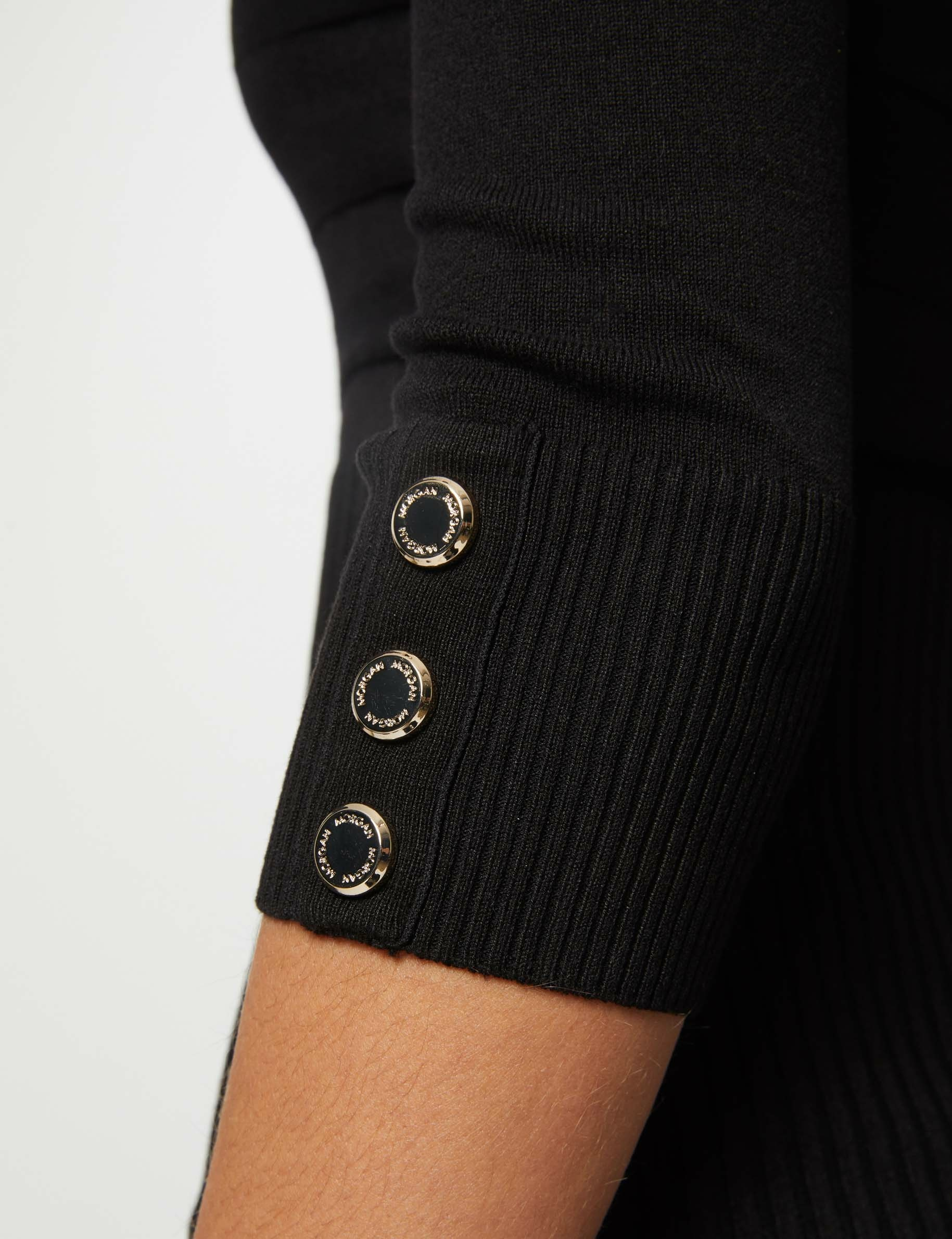 Fitted jumper dress with turtleneck black women