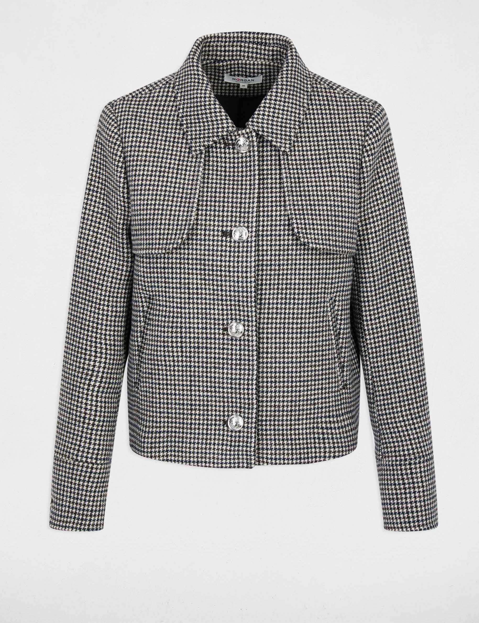 Short jacket with tailored collar multicolor women