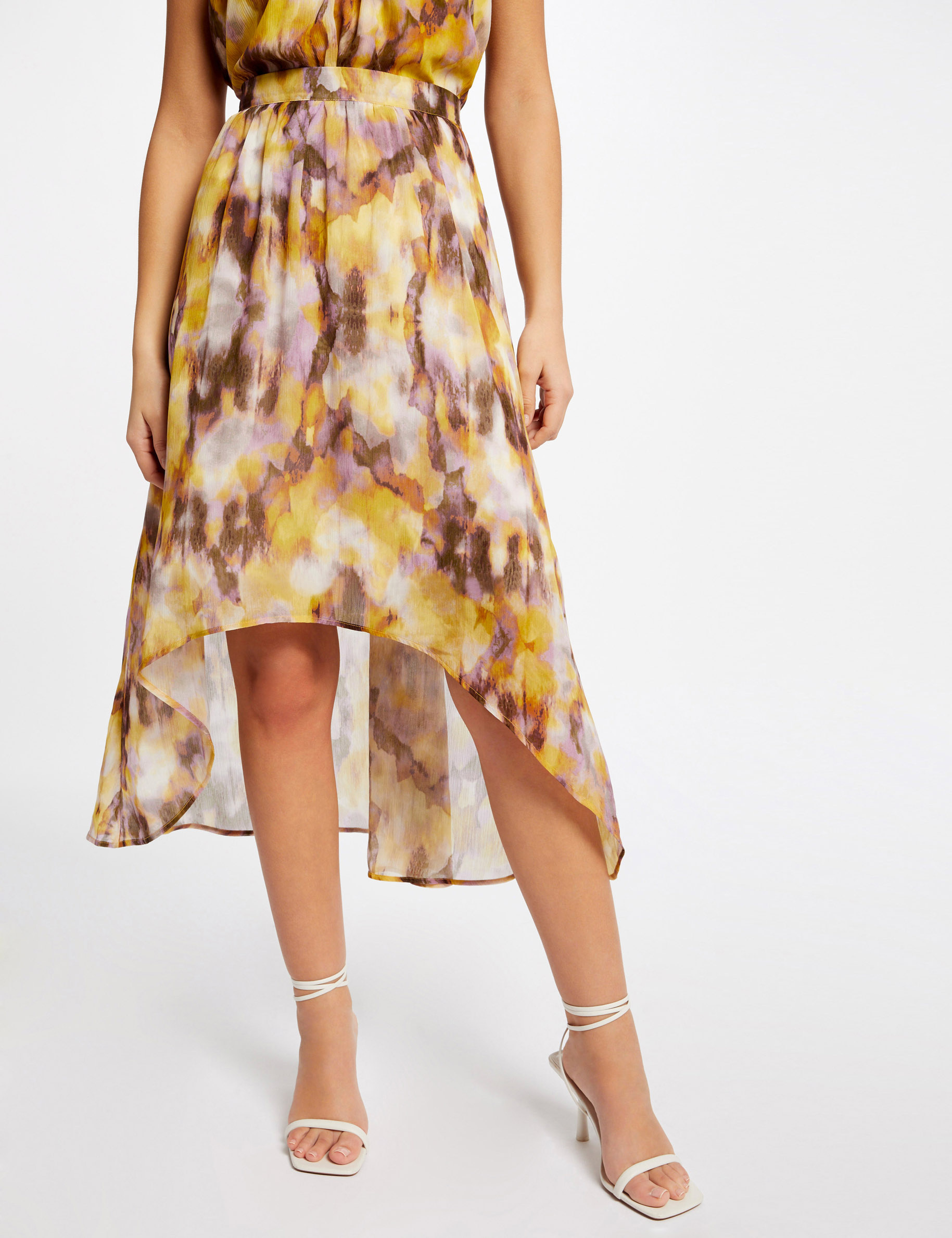 A-line asymmetrical skirt abstract print multico ladies' A-line asymmetrical skirt abstract print multico ladies'