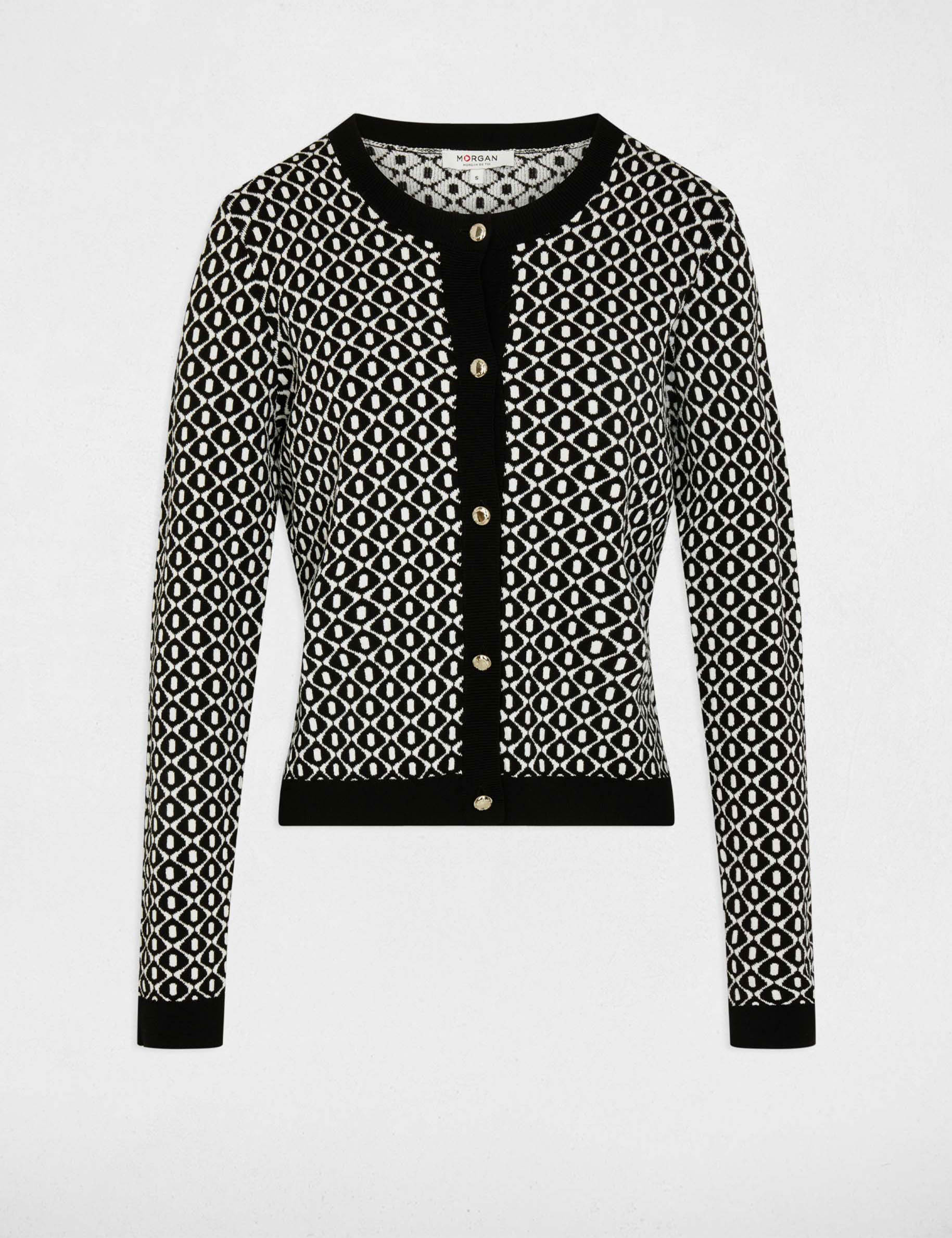cropped jacquard sweater black women Cropped jacquard sweater black women
