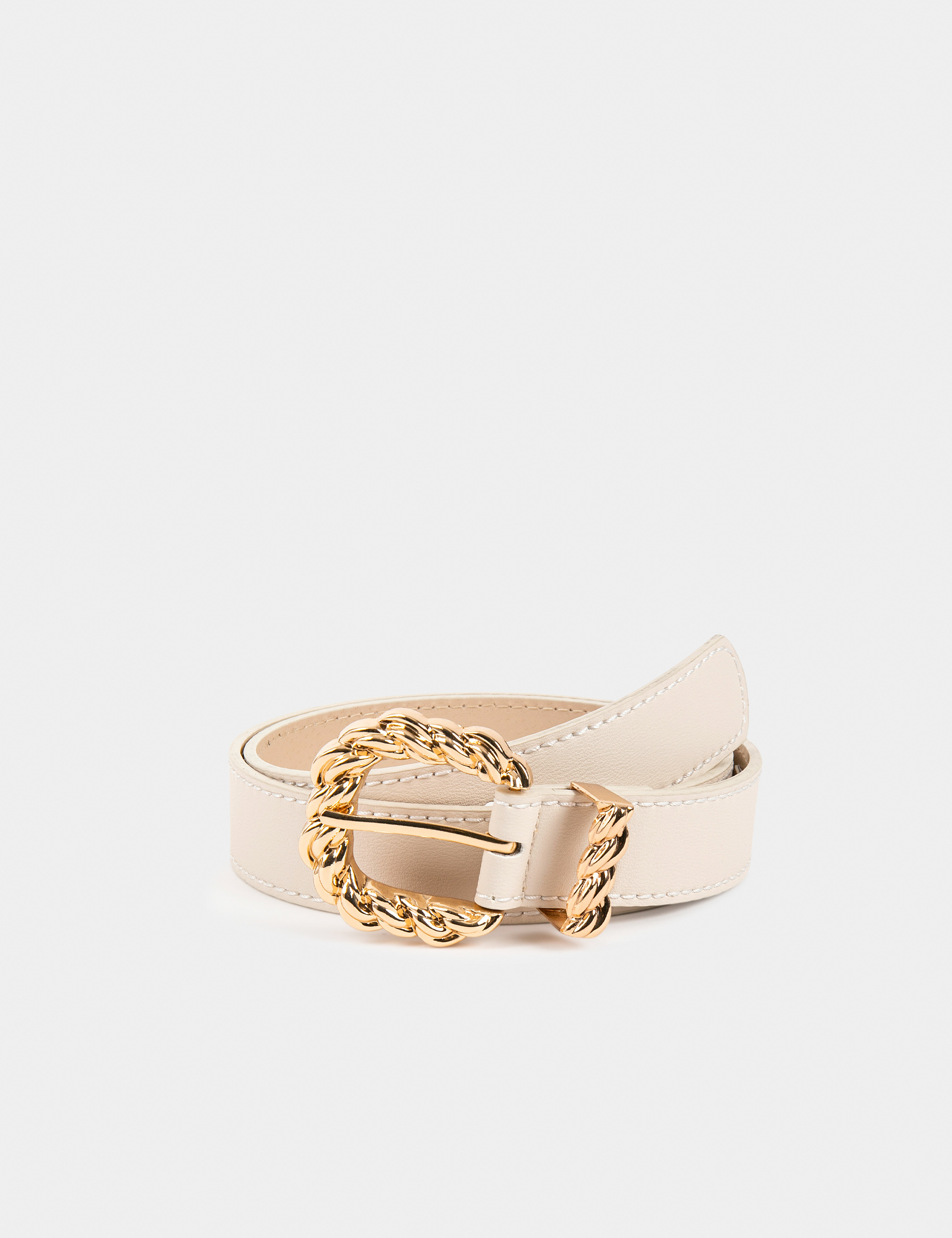 Belt with twisted buckle ivory ladies' Belt with twisted buckle ivory ladies'