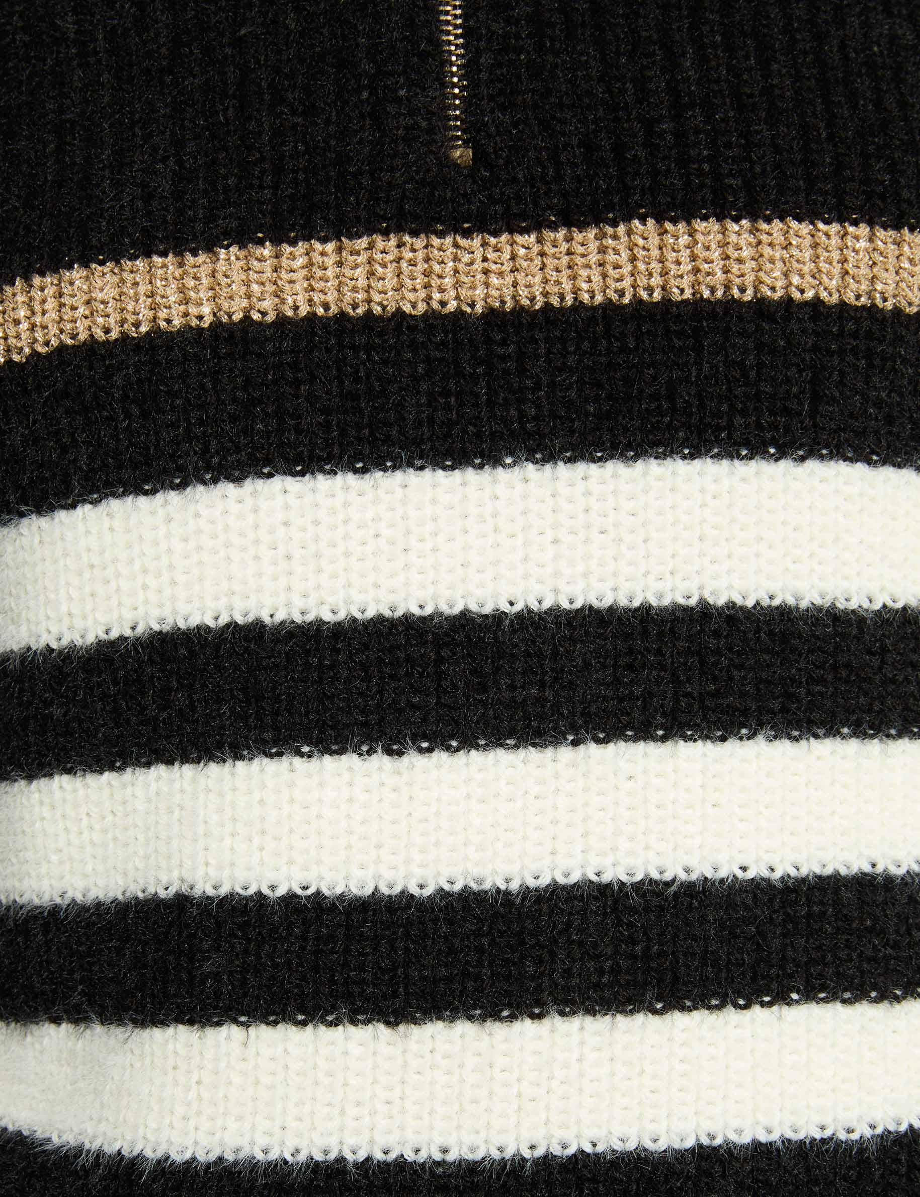 sweater with half zip neckline black women null