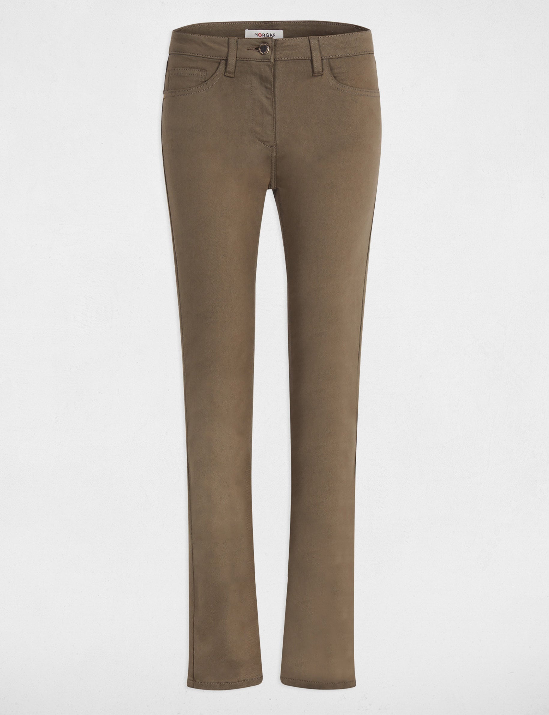 Straight trousers khaki green women