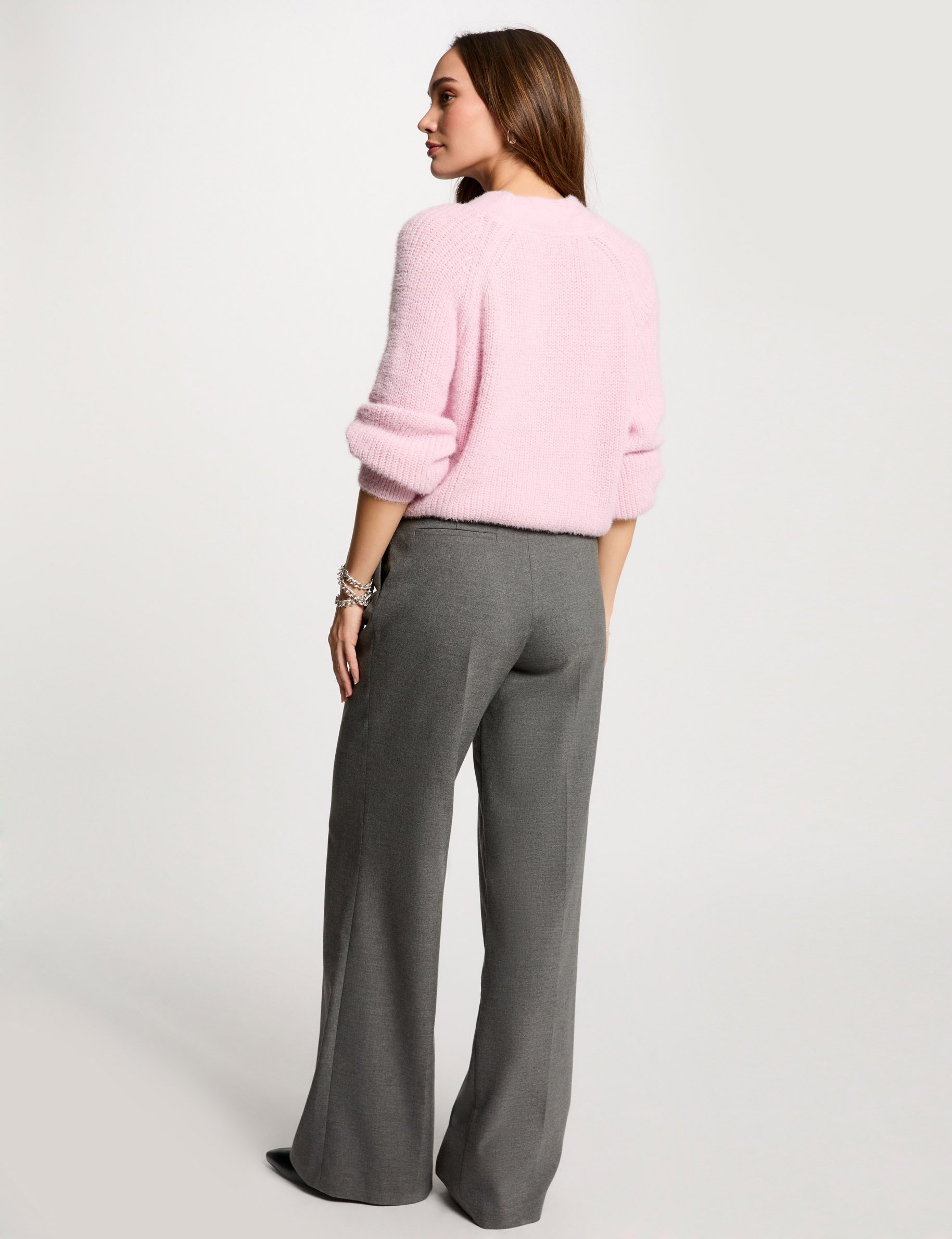 long sleeved cardigan pastel pink women Long-sleeved cardigan pastel pink women