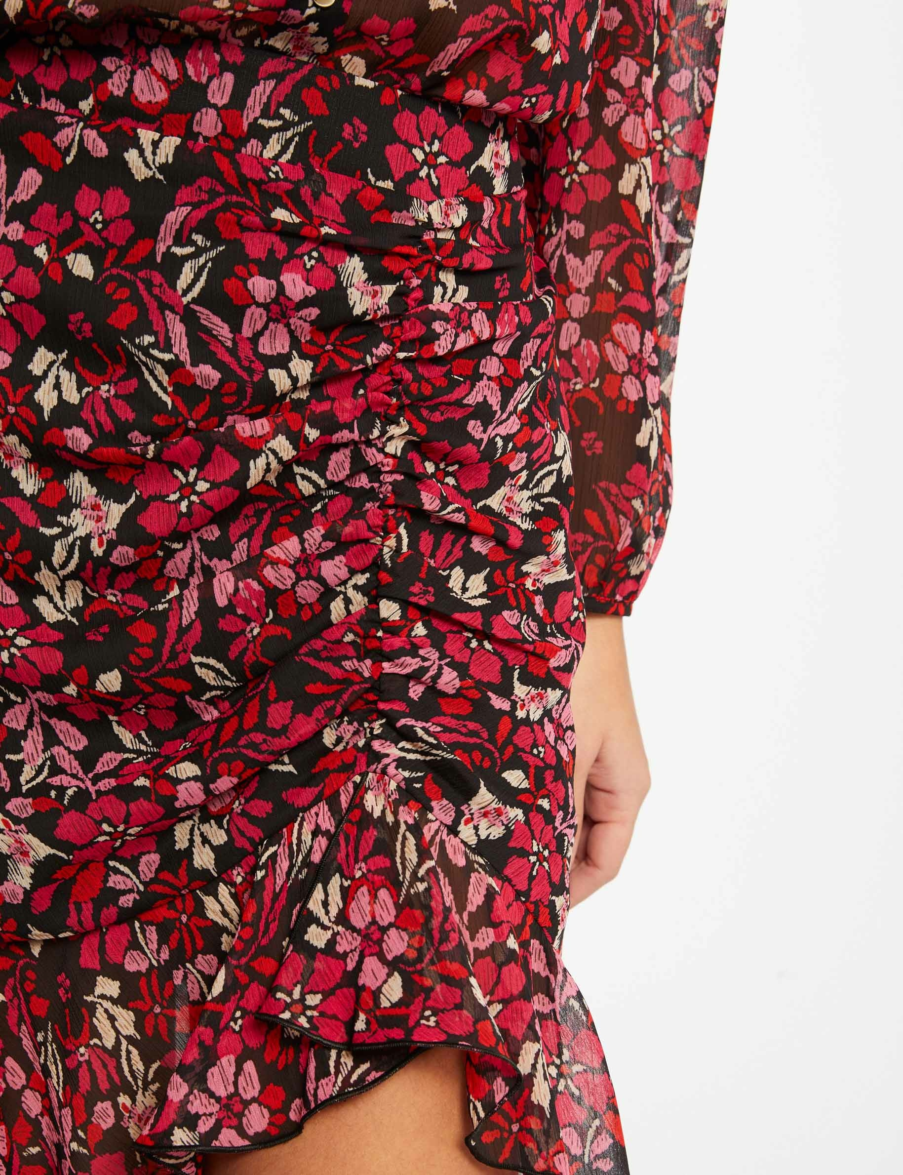 Shirred straight skirt with floral print multico ladies' Shirred straight skirt with floral print multico ladies'