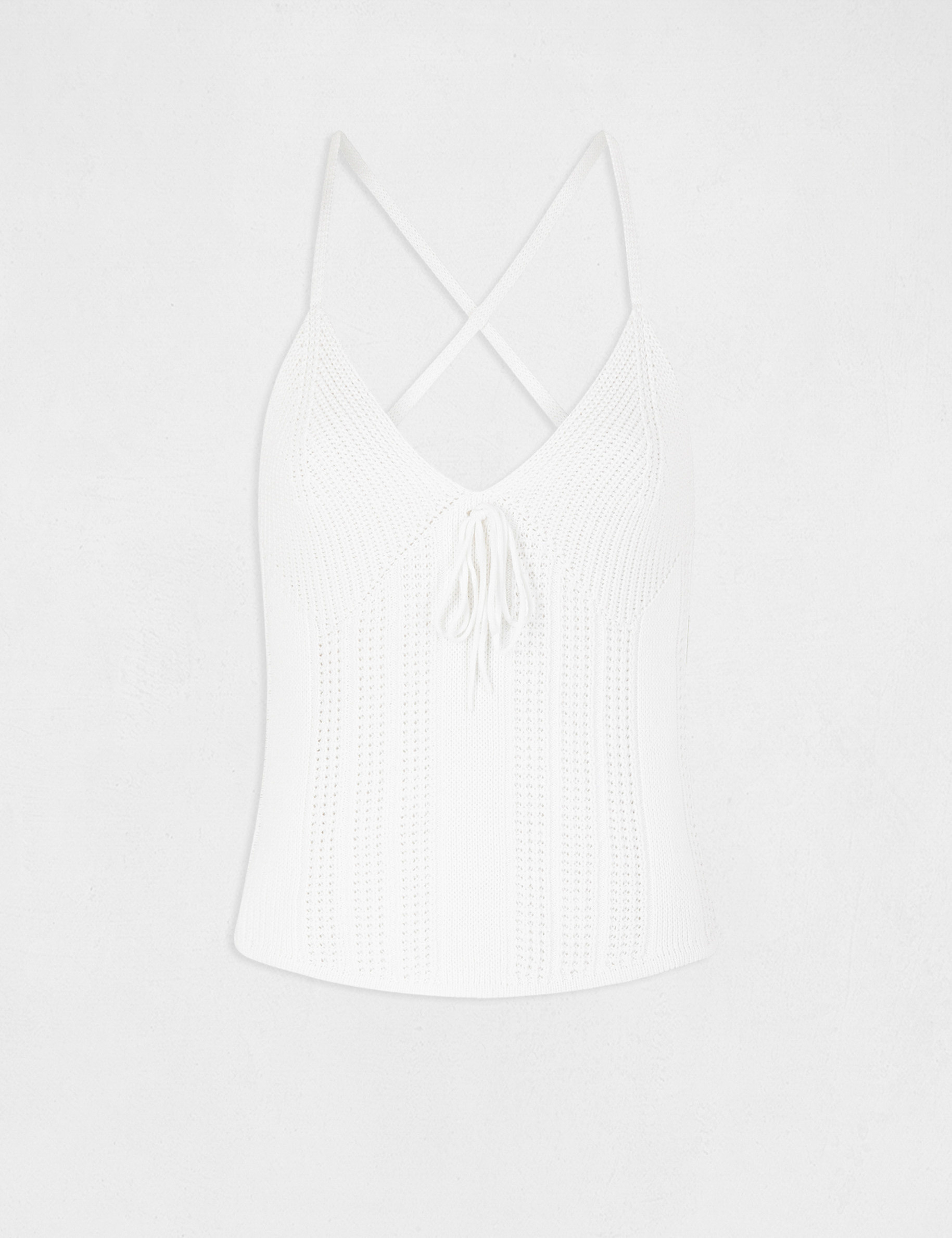 Jumper vest top with crossed straps ecru ladies' Jumper vest top with crossed straps ecru ladies'