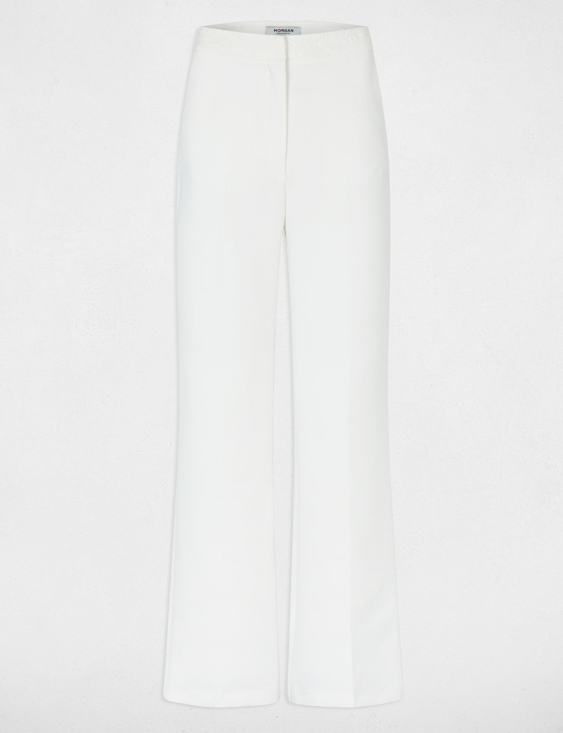 High-waisted wide-leg trousers white women