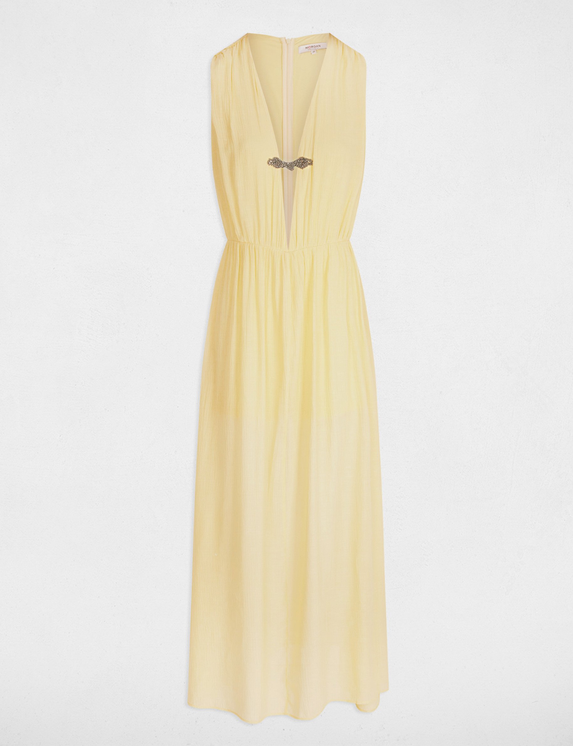 maxi straight dress pastel yellow women Maxi straight dress pastel yellow women
