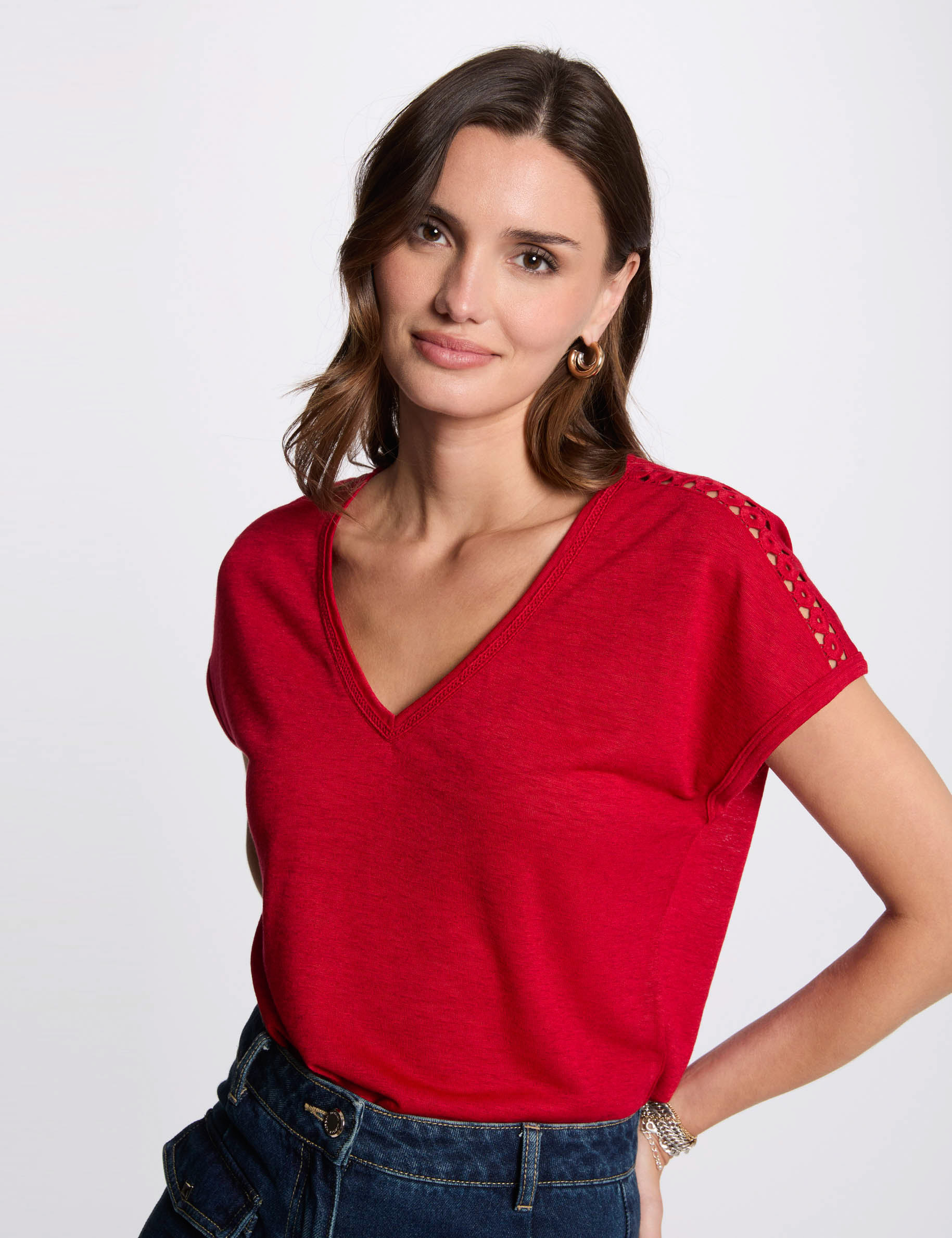 Short-sleeved t-shirt red women