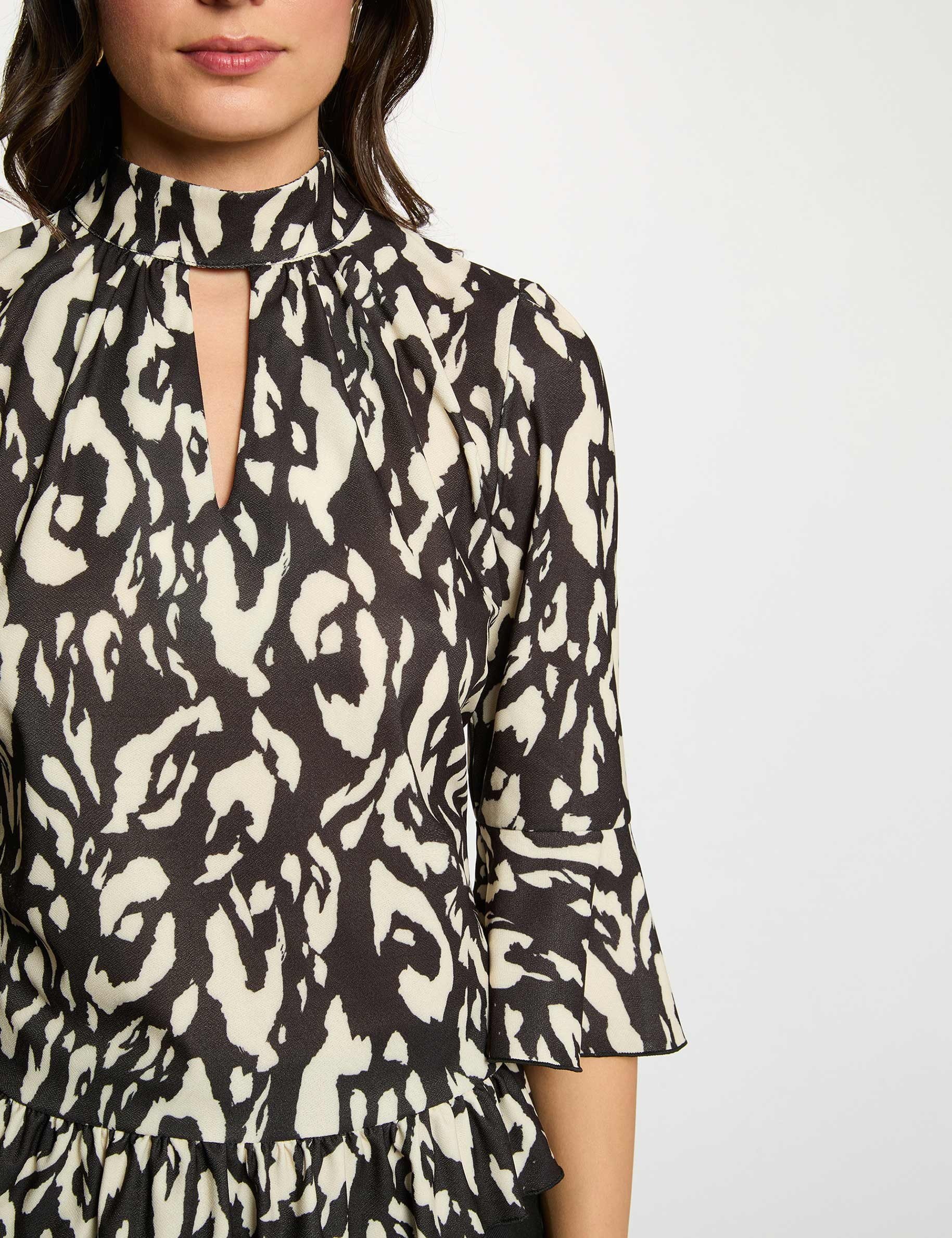 Long-sleeve high neck t-shirt white women