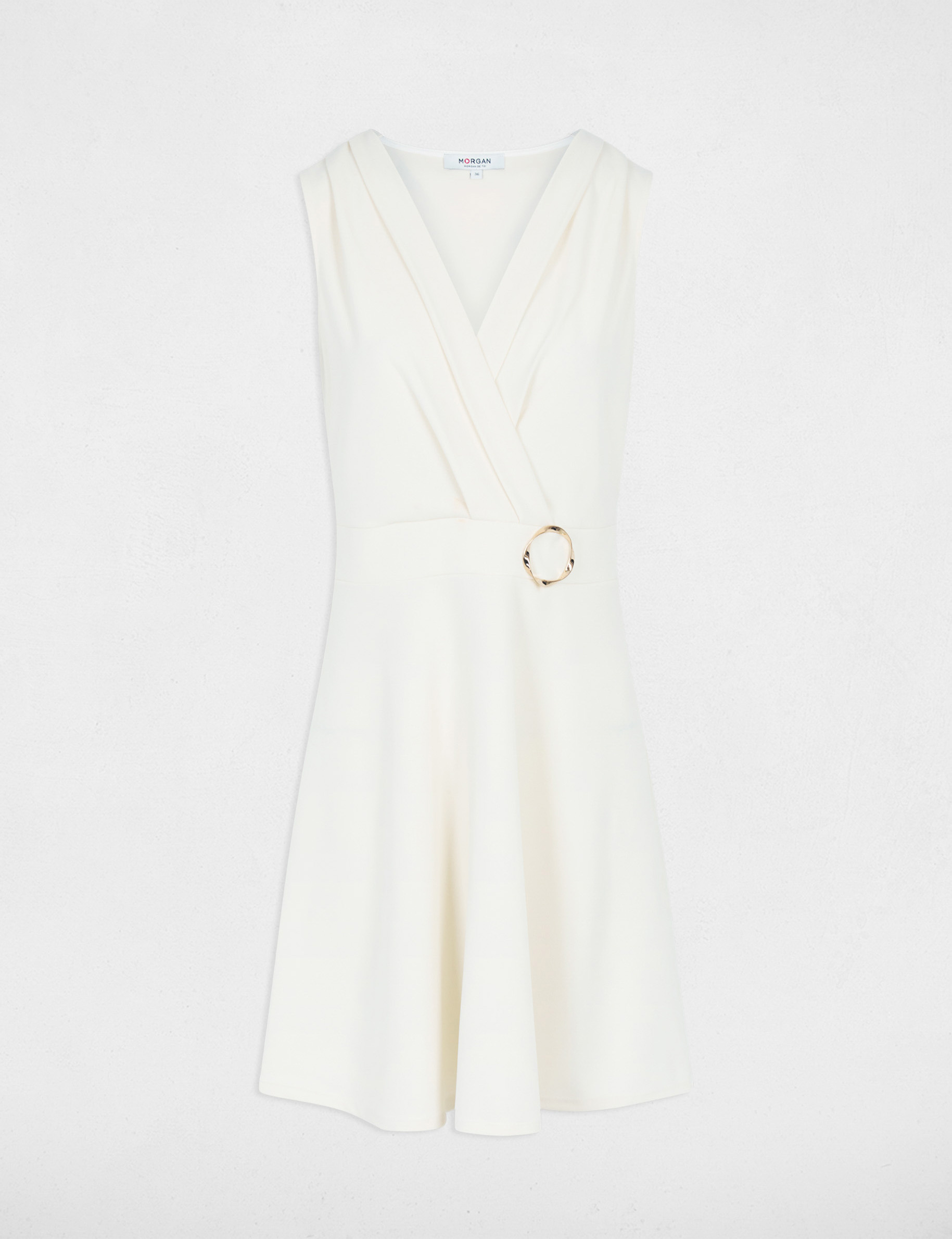 Short wrap dress cream women