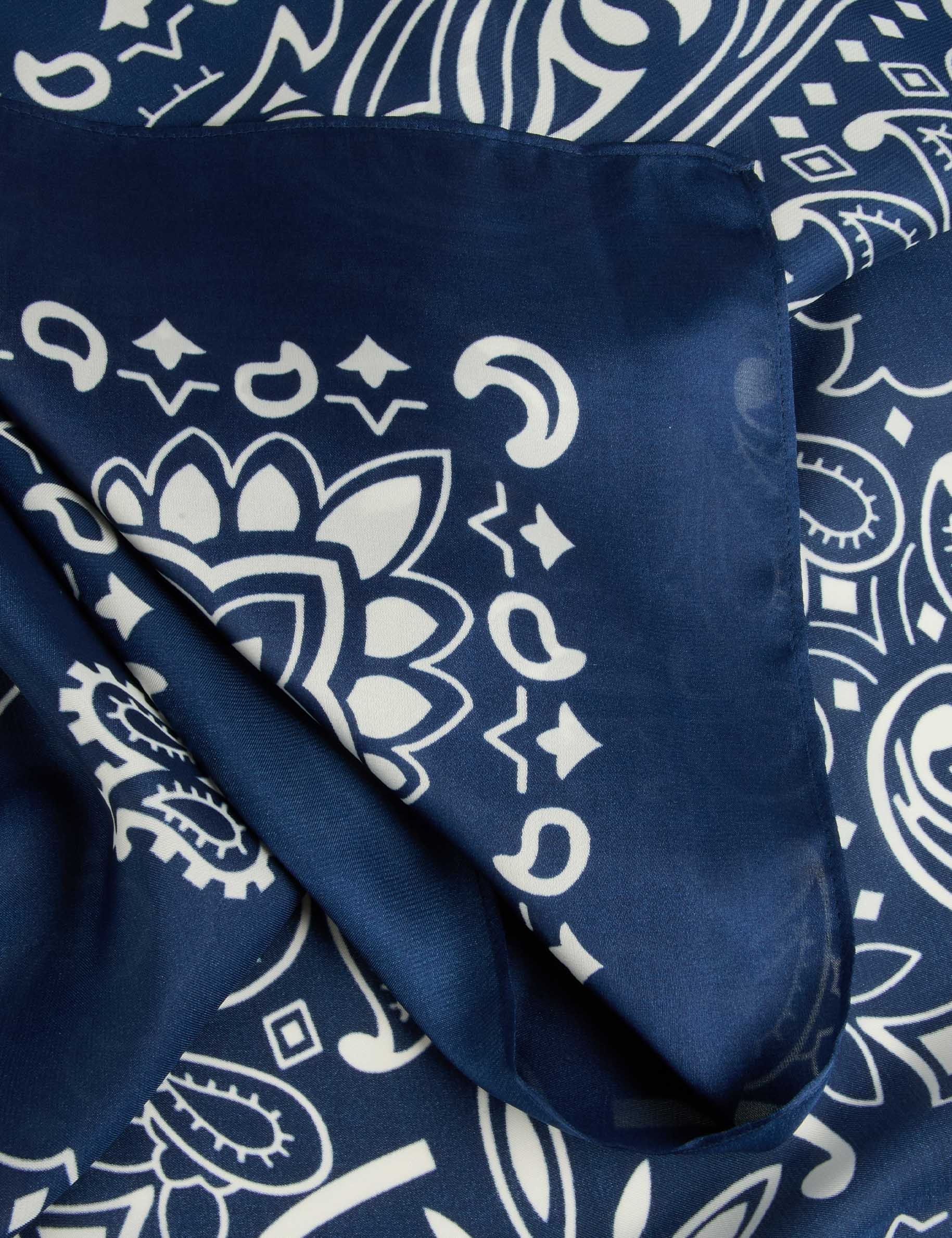 Satin scarf navy blue women