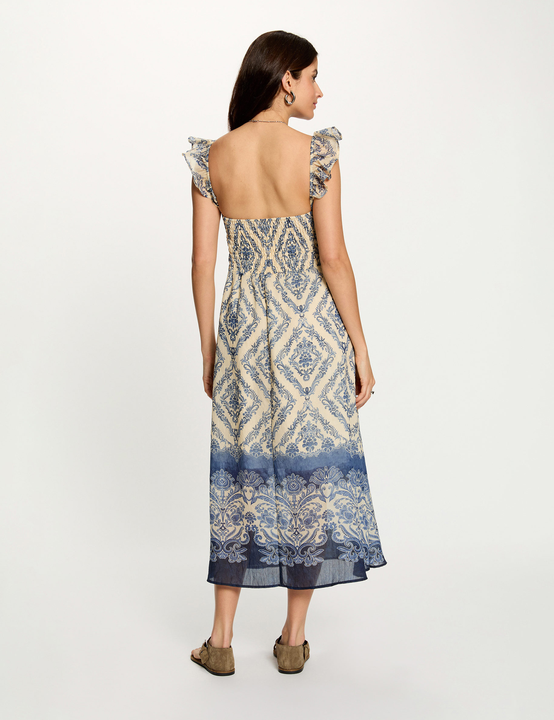 Long dress with sweetheart neckline multicolor women