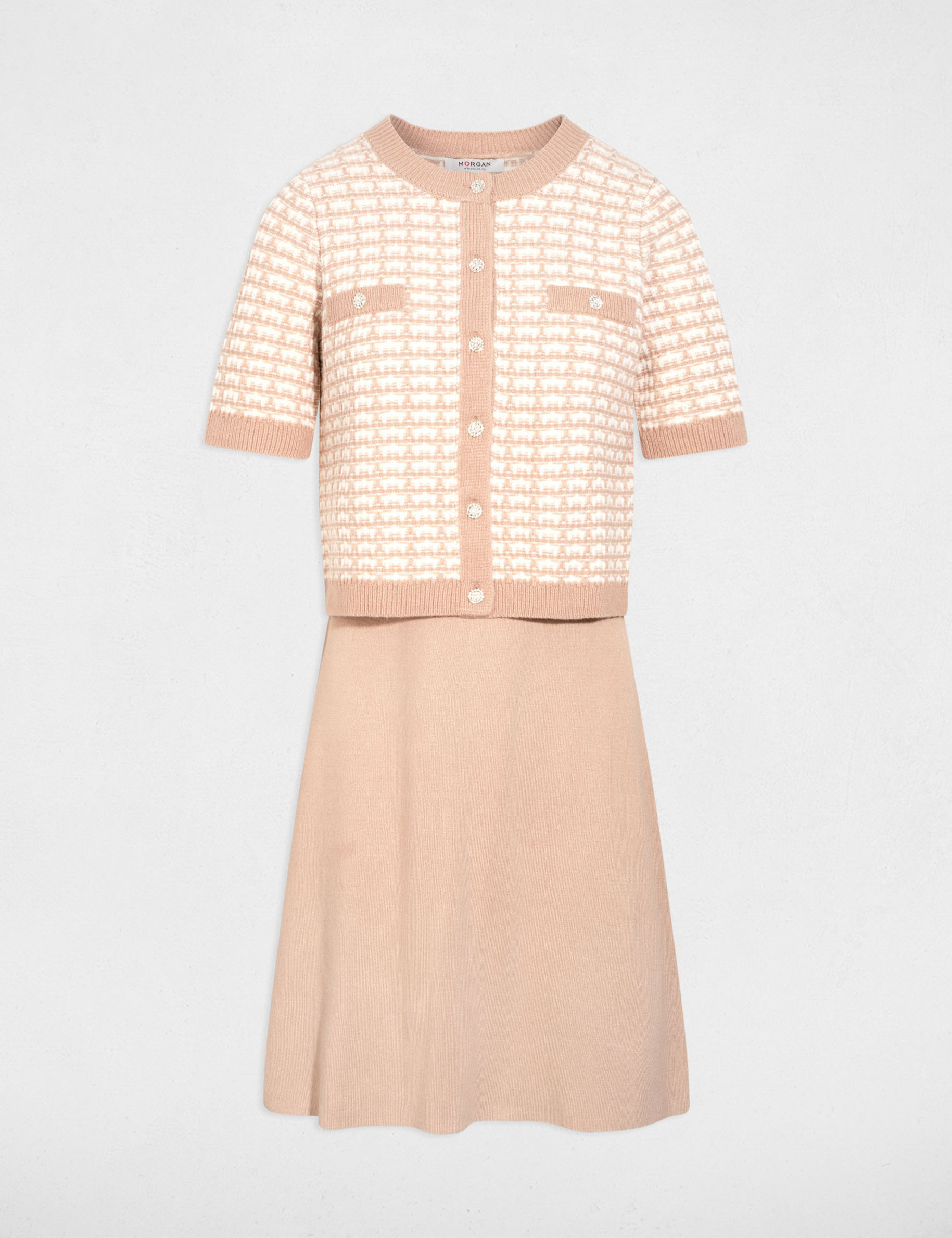 2-in-1 short dress taupe women