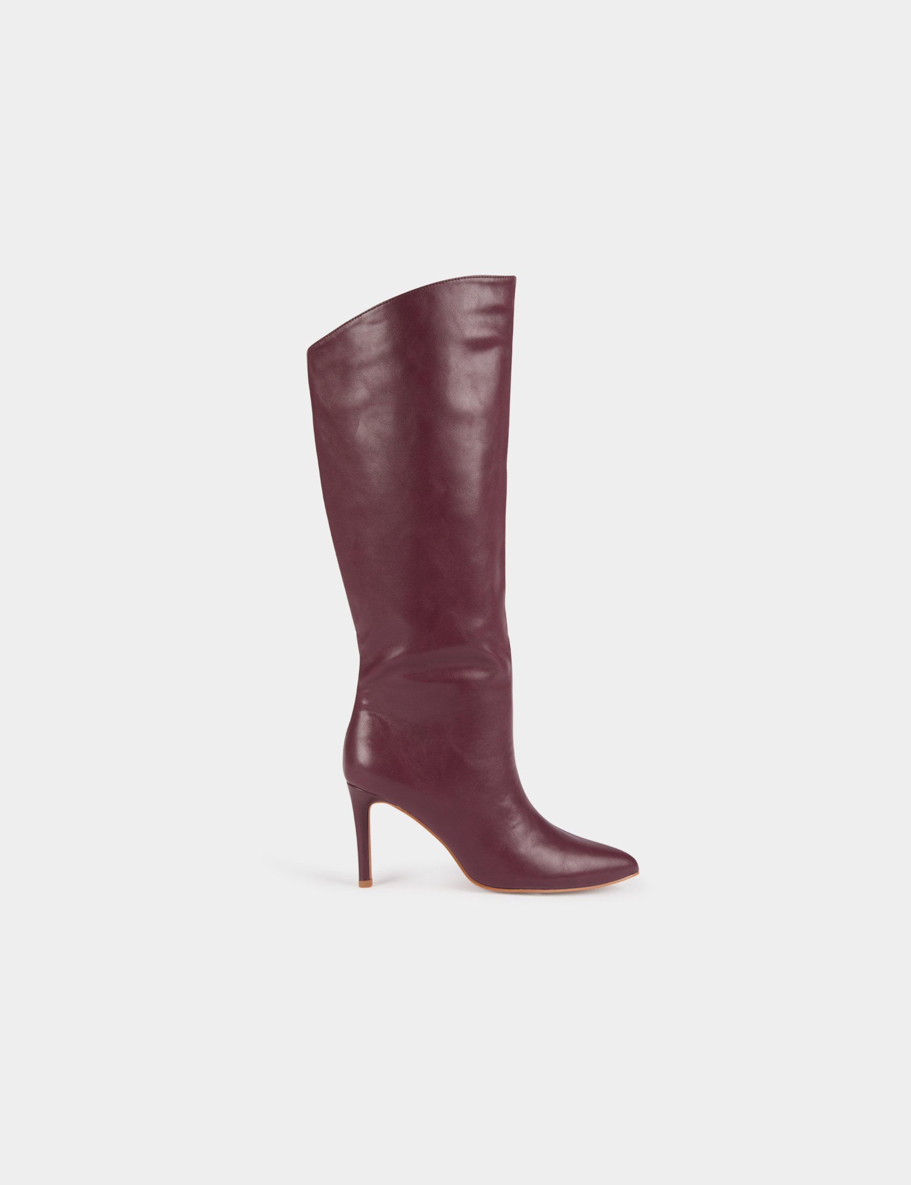 high boots with stiletto heels plum women High boots with stiletto heels plum women
