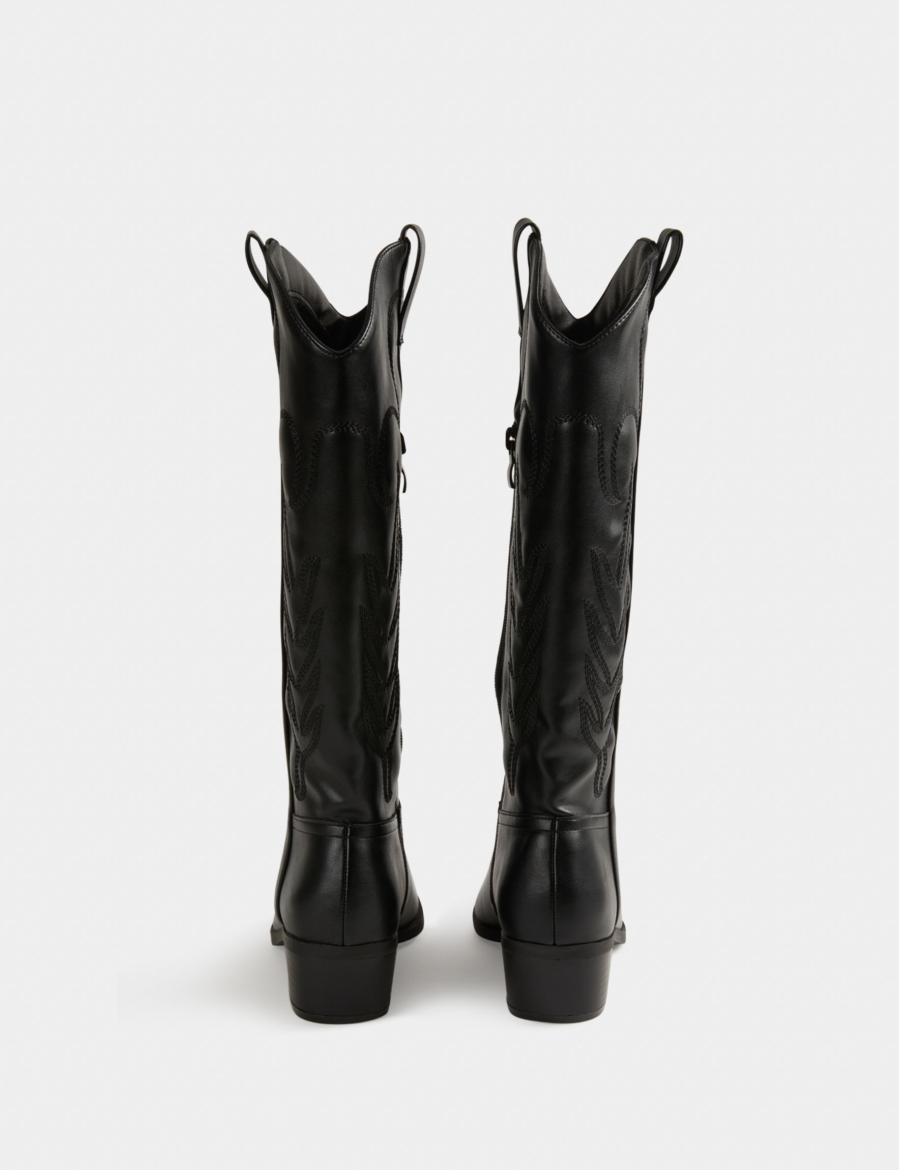 Zipped western style boots black ladies