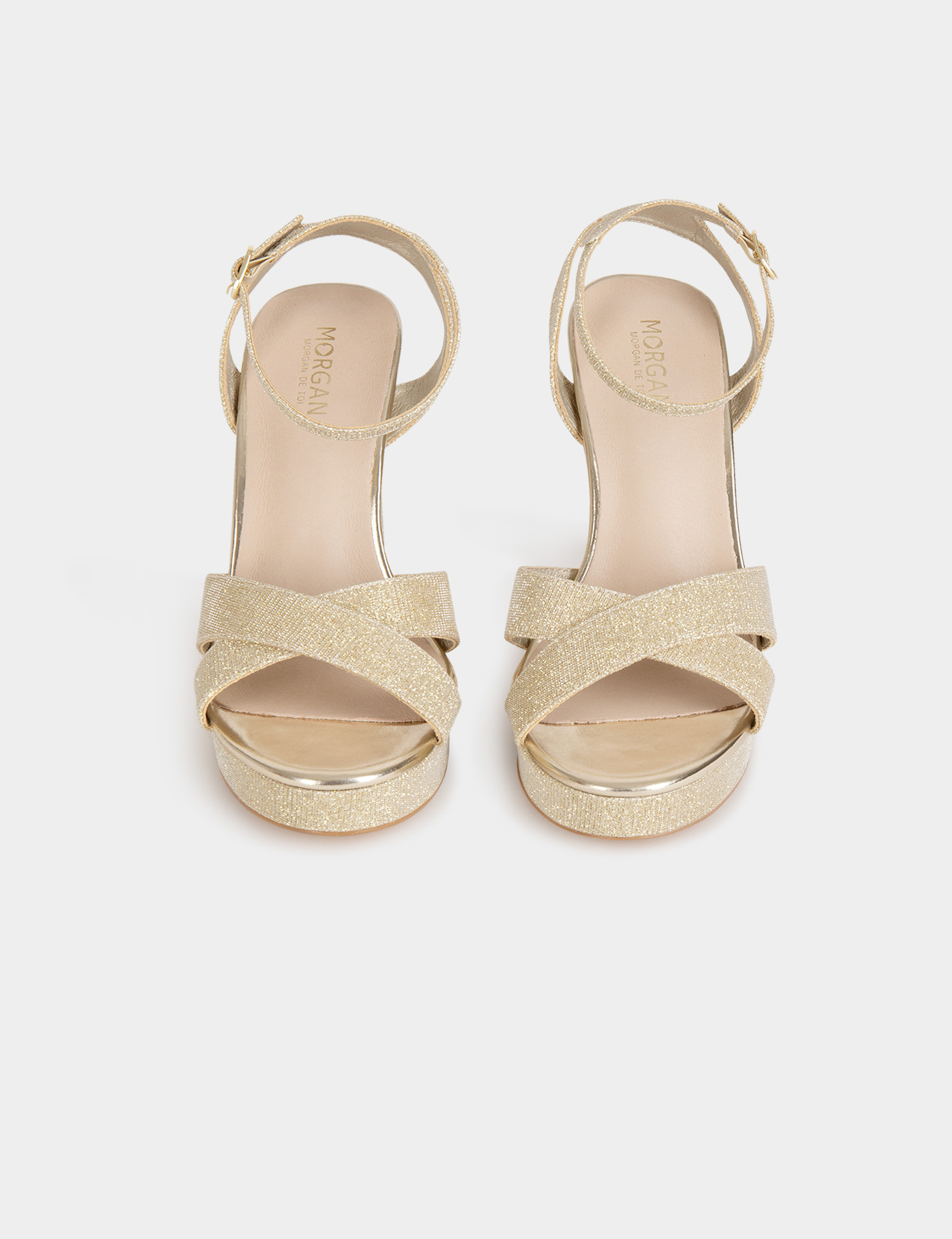 Platform sandals gold ladies'