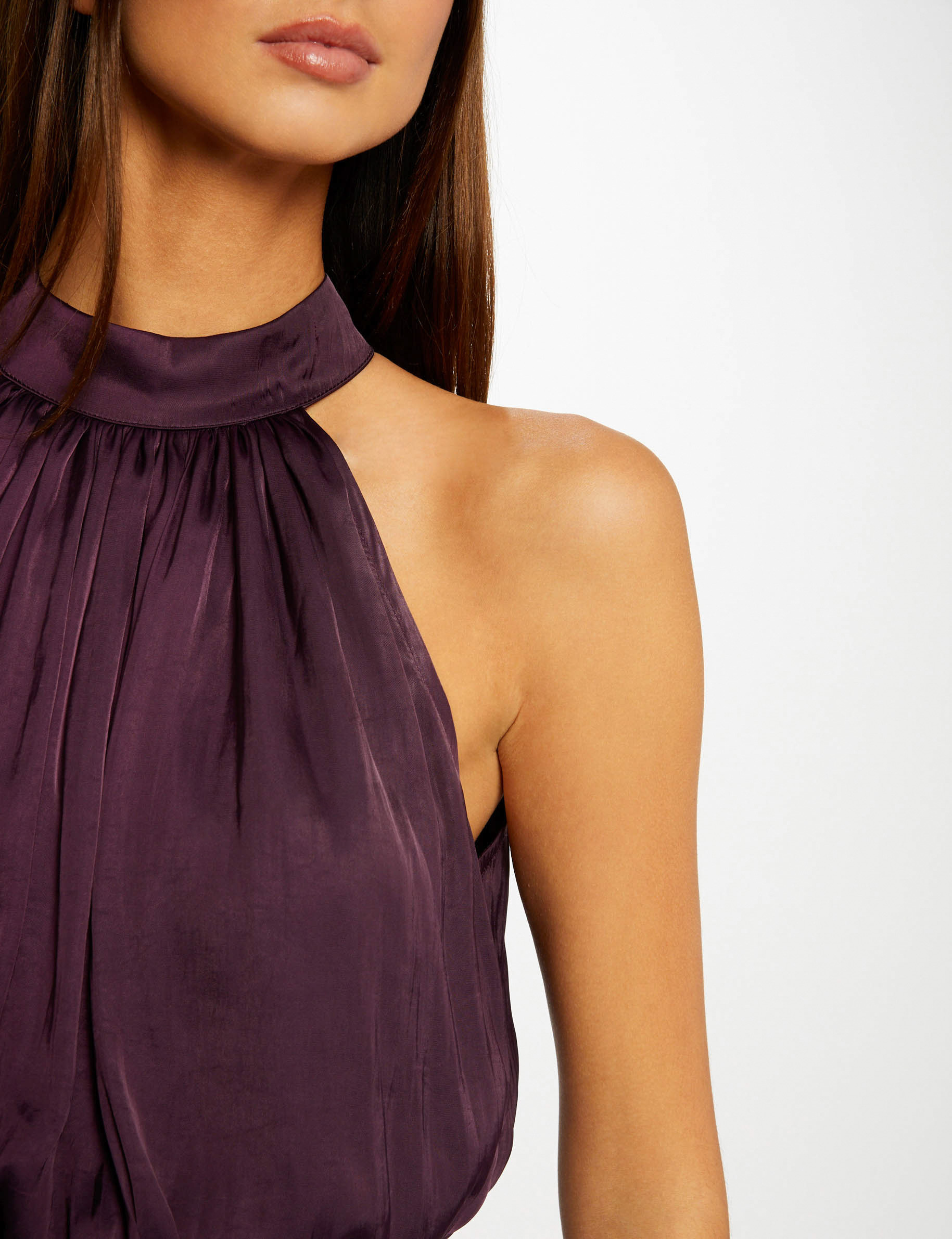 Maxi loose A-line dress plum ladies'