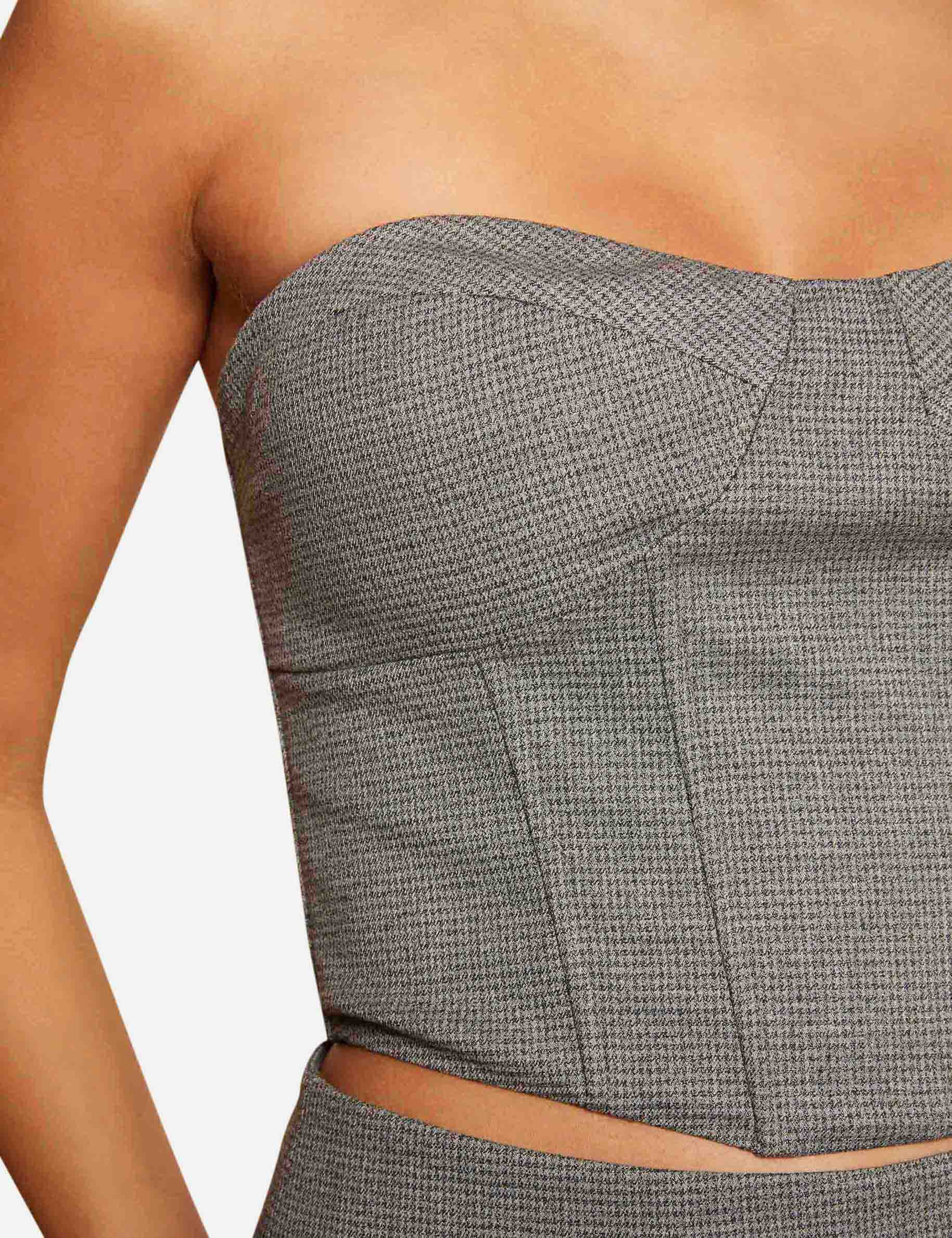 cropped sleveless bustier mid grey ladies Cropped sleveless bustier mid-grey ladies'