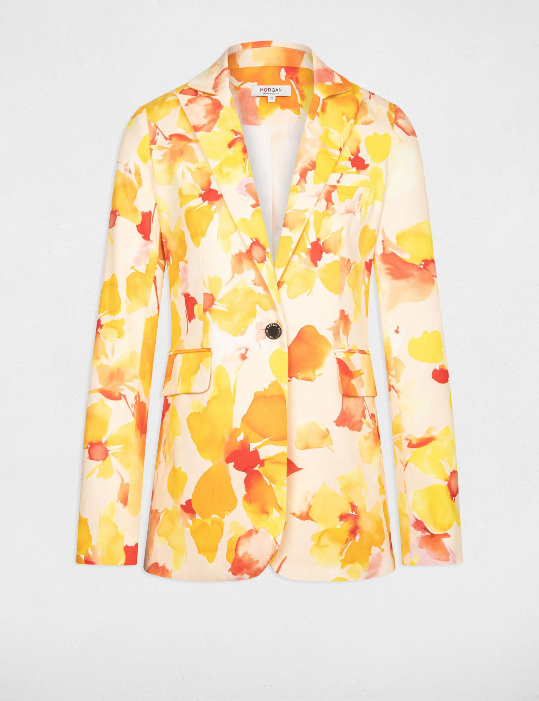 printed waisted jacket multicolored women Printed waisted jacket multicolored women