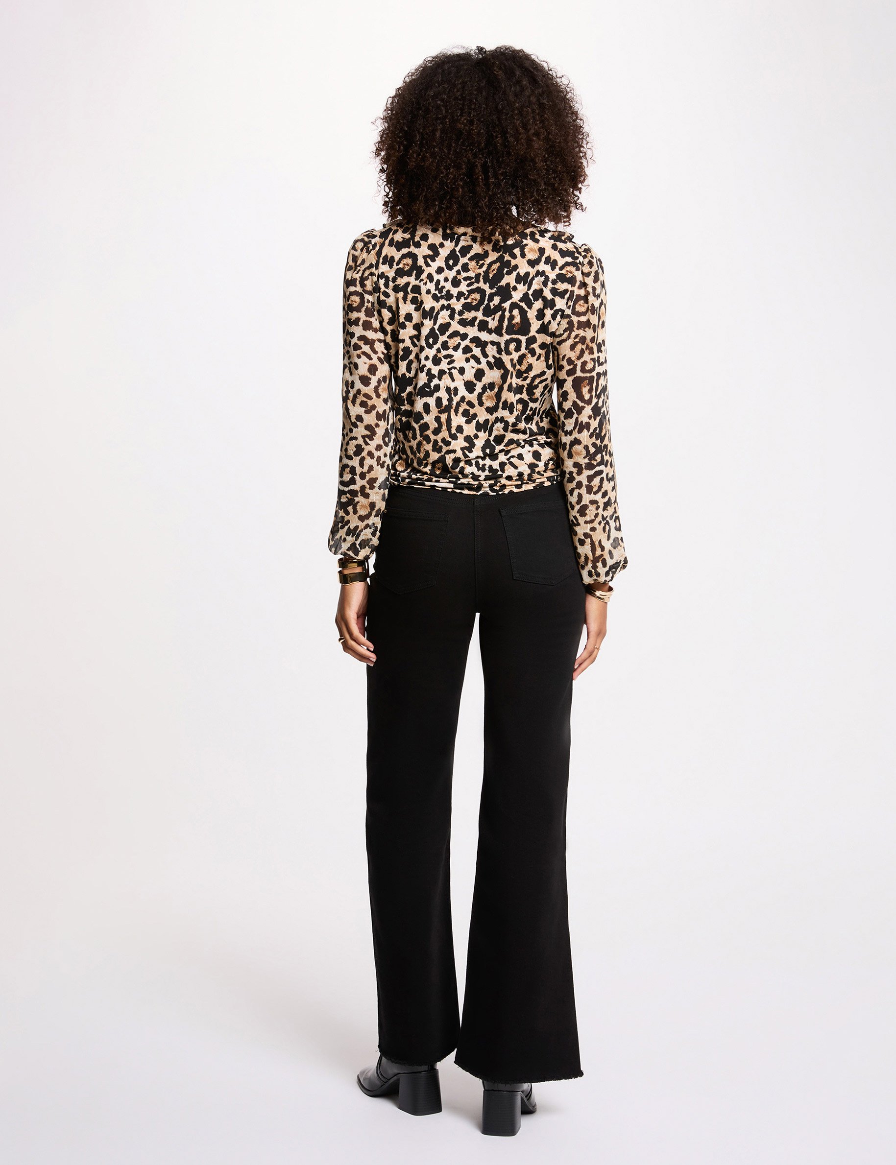 V-neck voile t-shirt multicolor women