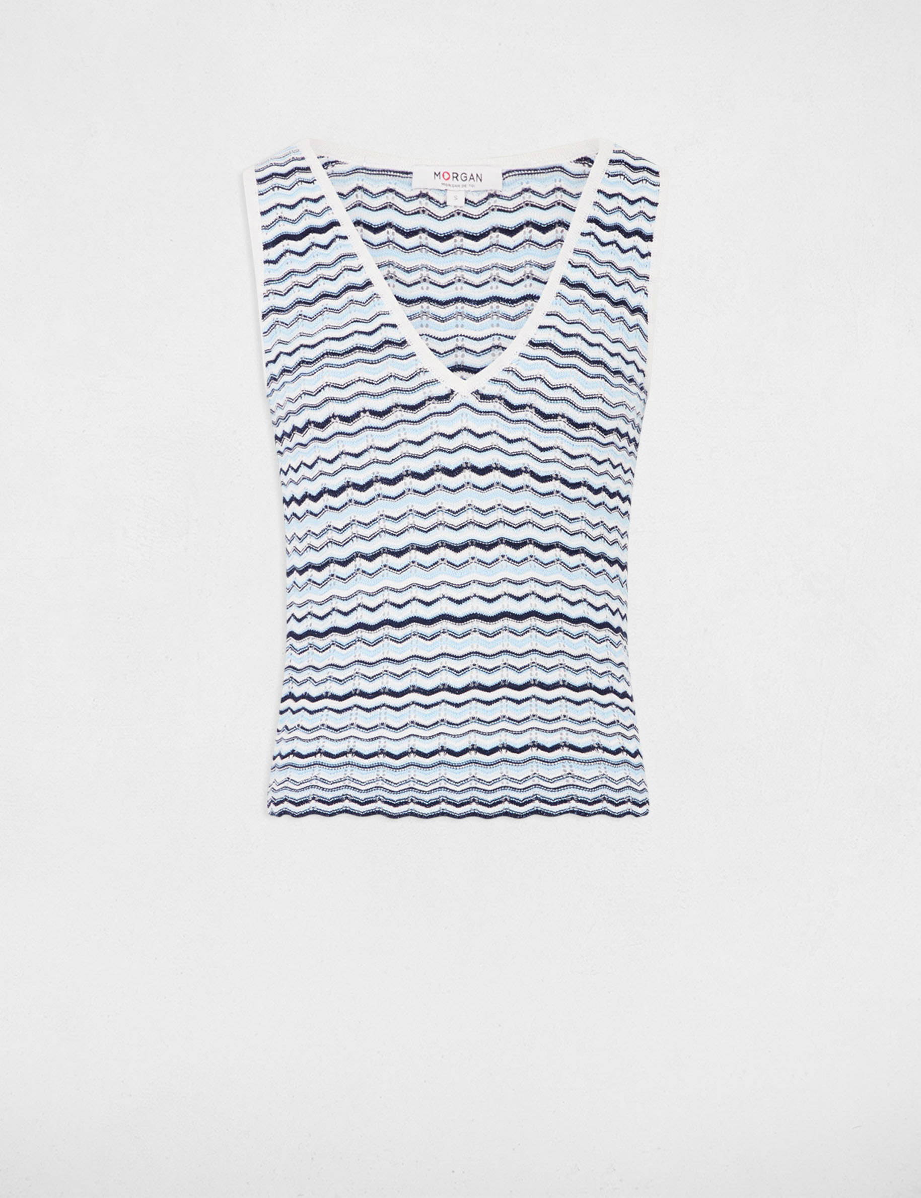 Sleeveless knitted top multicolor women