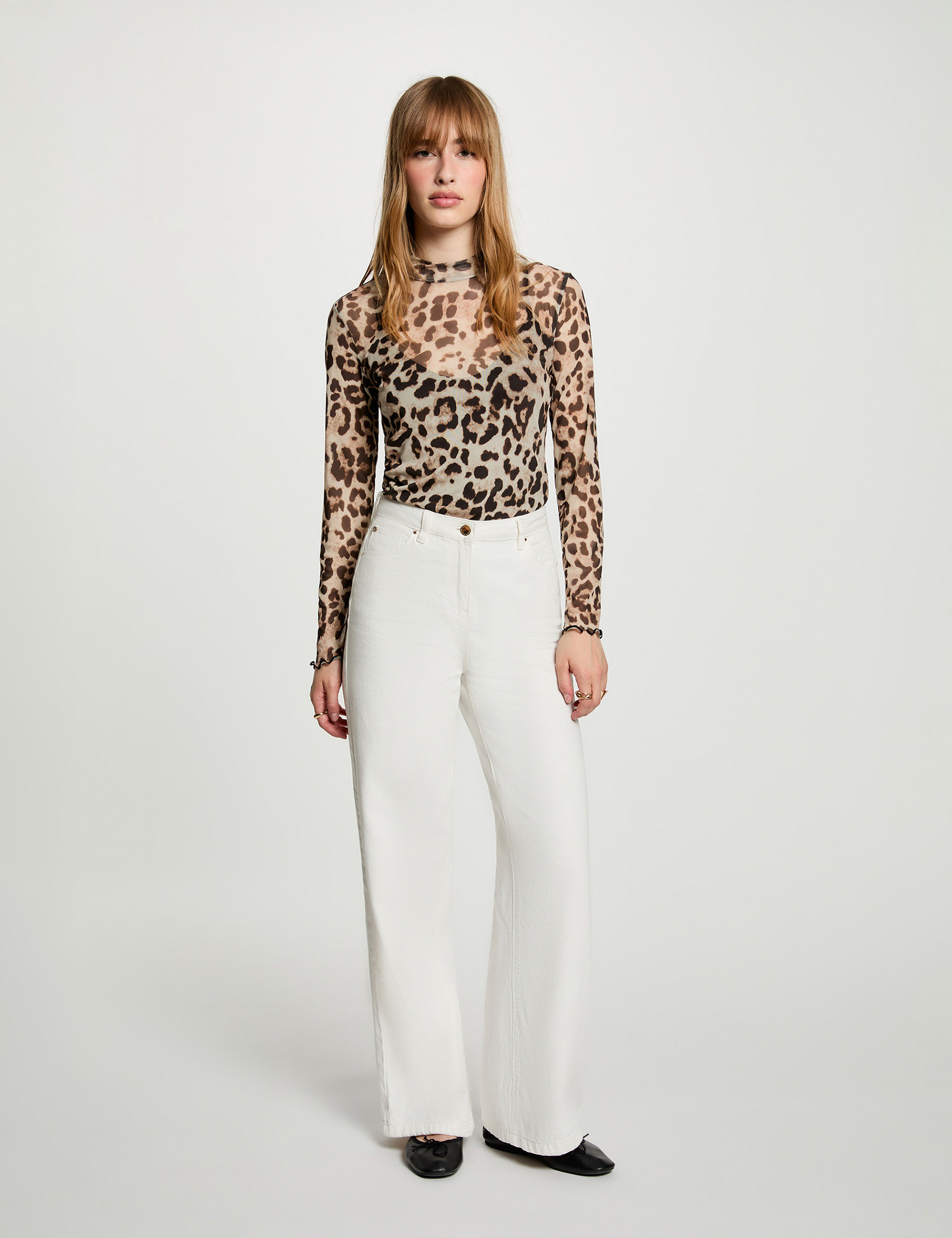 High neck t-shirt multicolor women