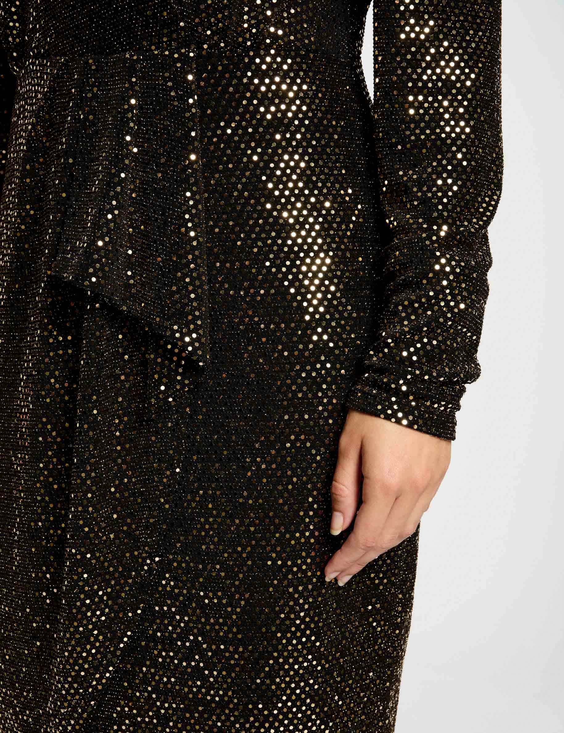 wrap dress with sequins gold women Wrap dress with sequins gold women
