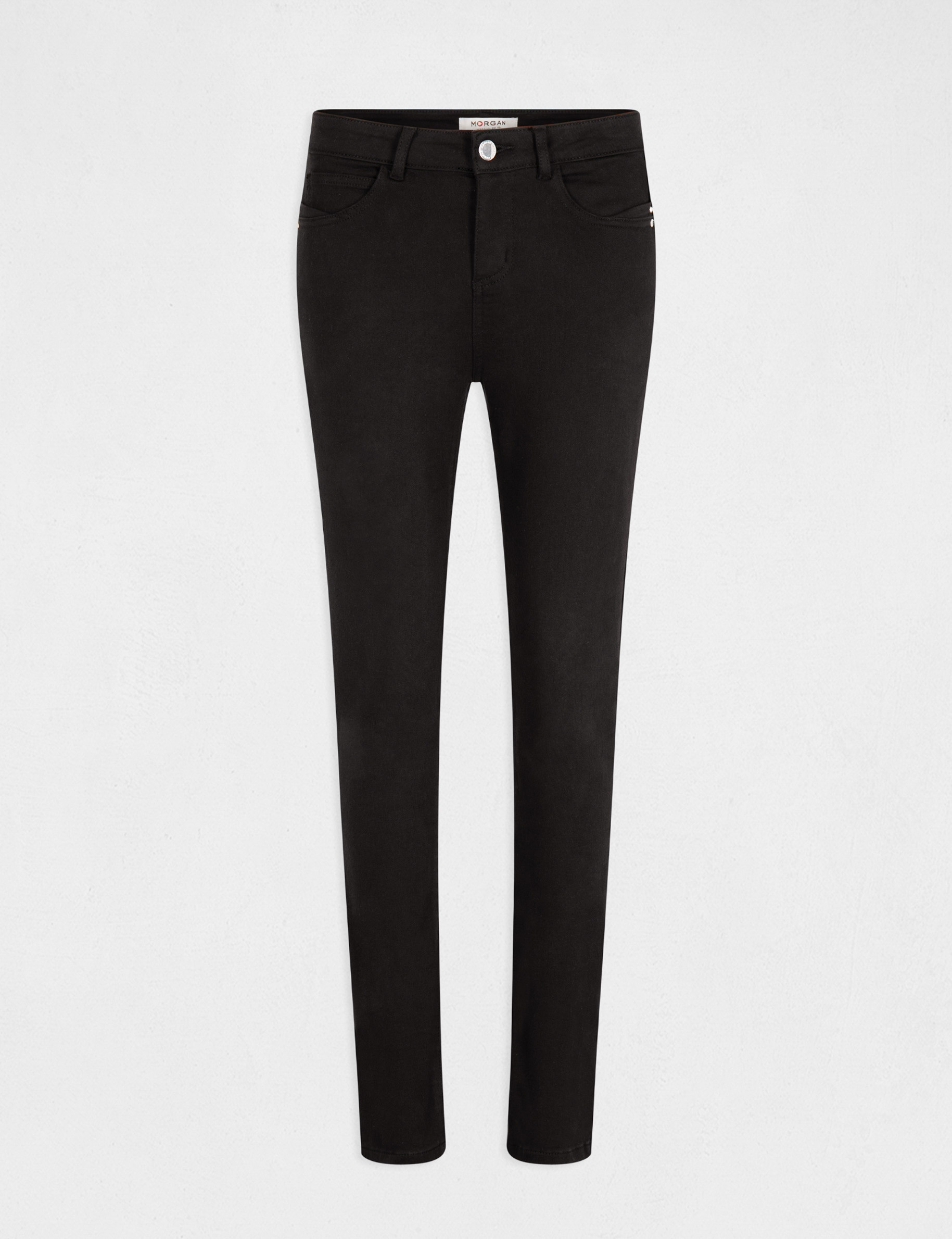Slim standard-waisted trousers black ladies' Slim standard-waisted trousers black ladies'
