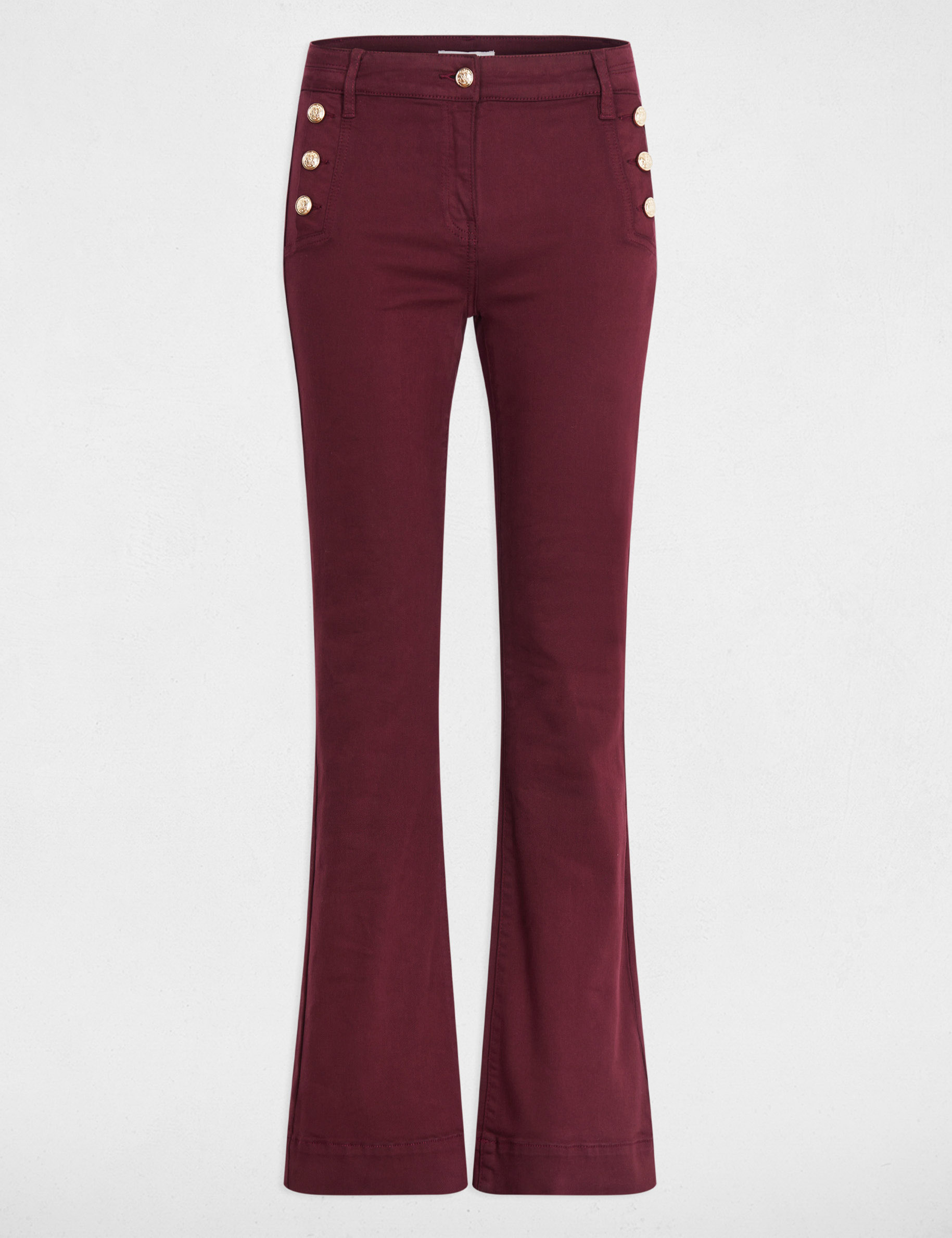 Pantalon bootcut prune femme