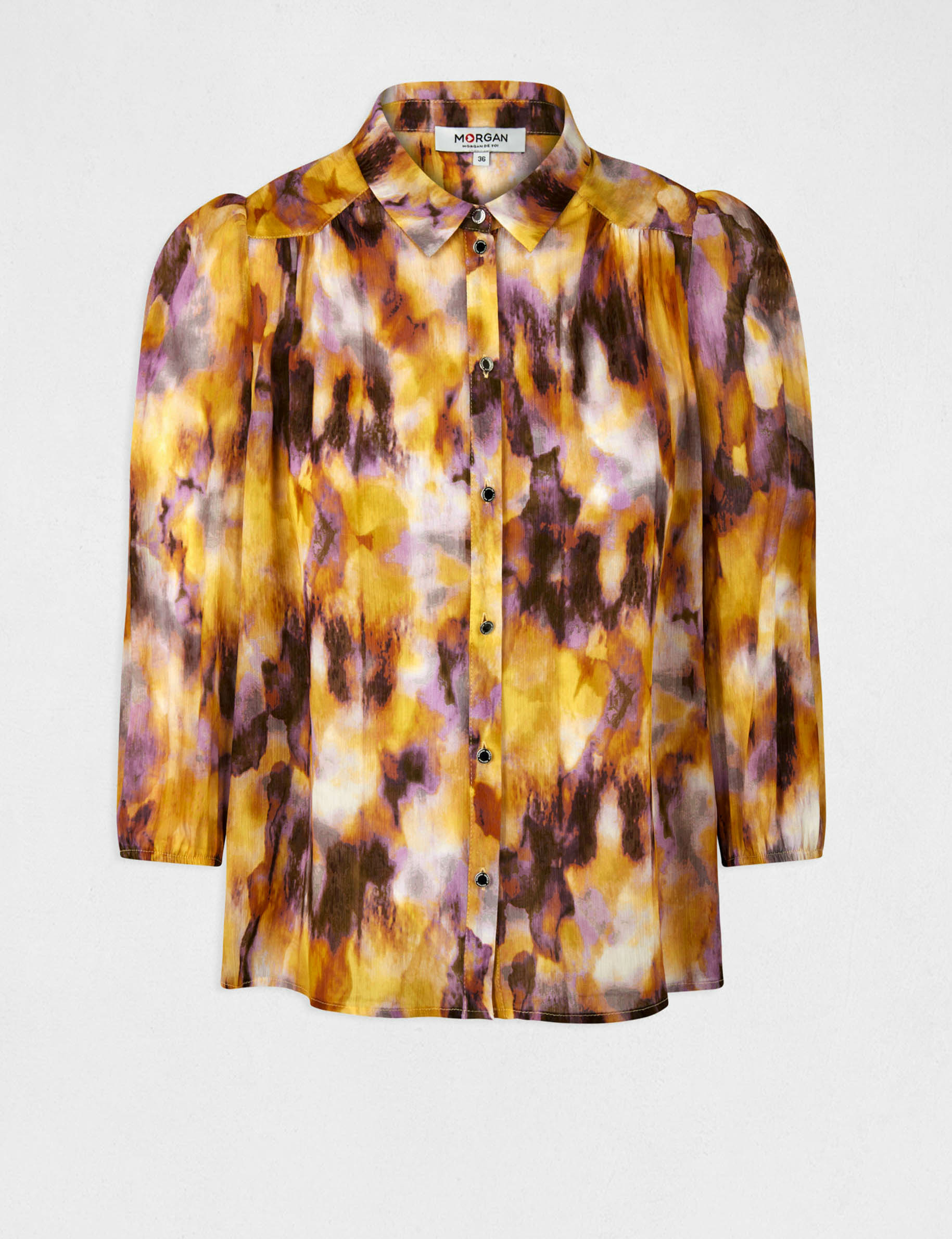 3/4-length sleeved shirt abstract print multico ladies' 3/4-length sleeved shirt abstract print multico ladies'