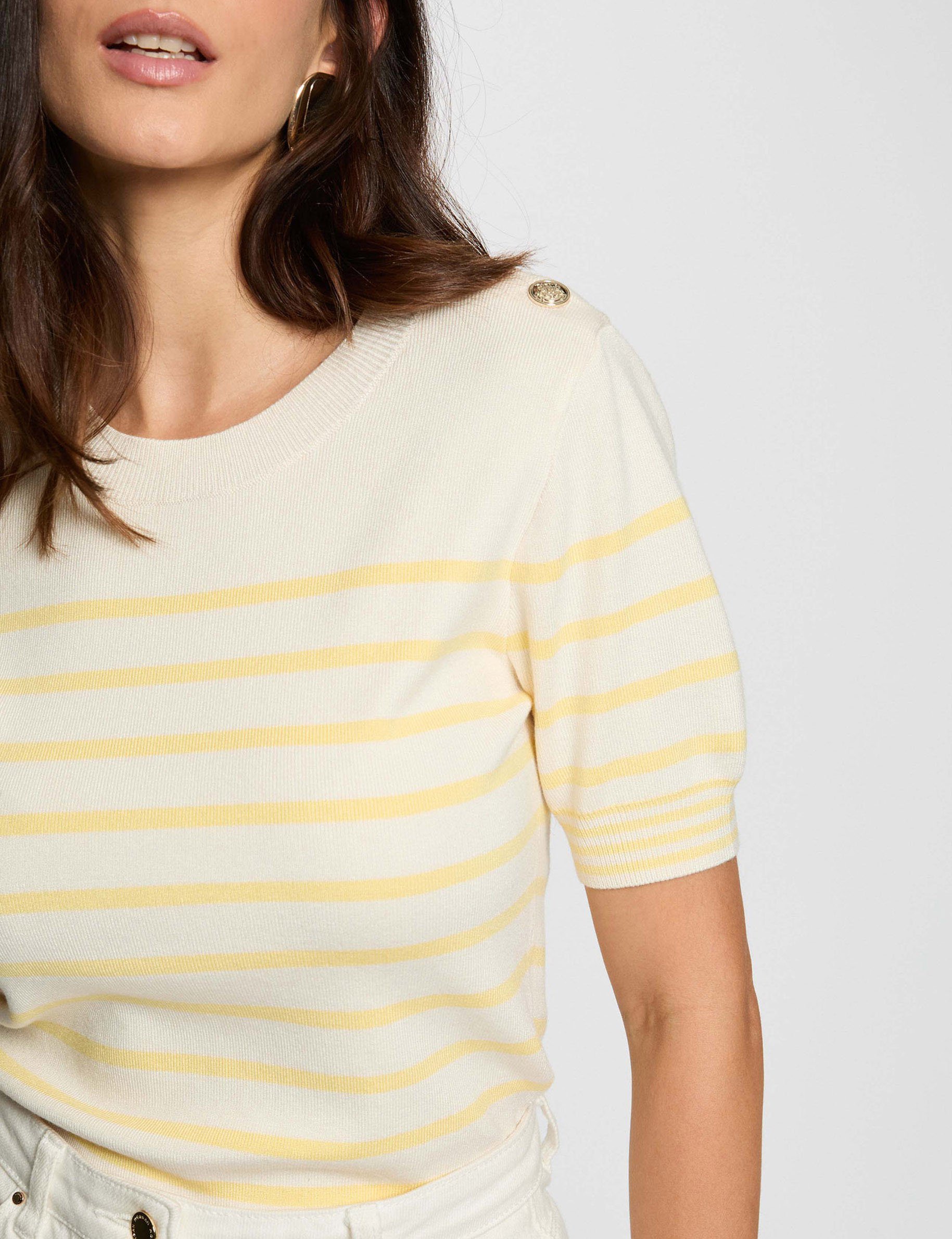 stripped jumper short sleeves ivory women Stripped jumper short-sleeves ivory women