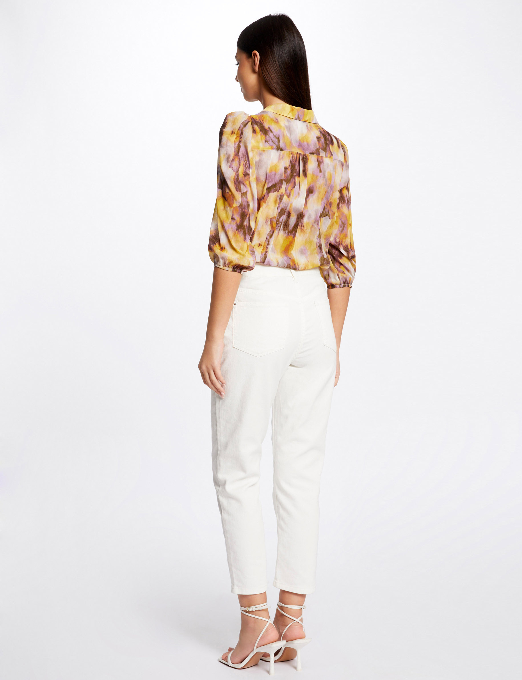 3/4-length sleeved shirt abstract print multico ladies' 3/4-length sleeved shirt abstract print multico ladies'