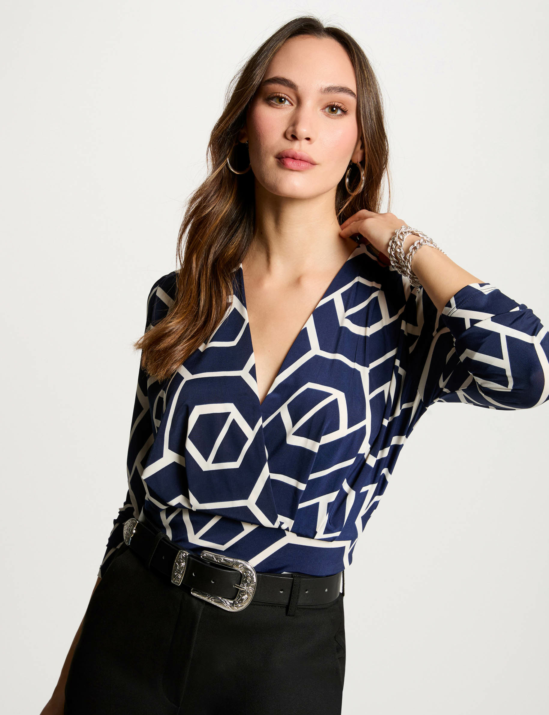 T shirt blanc long femme on sale