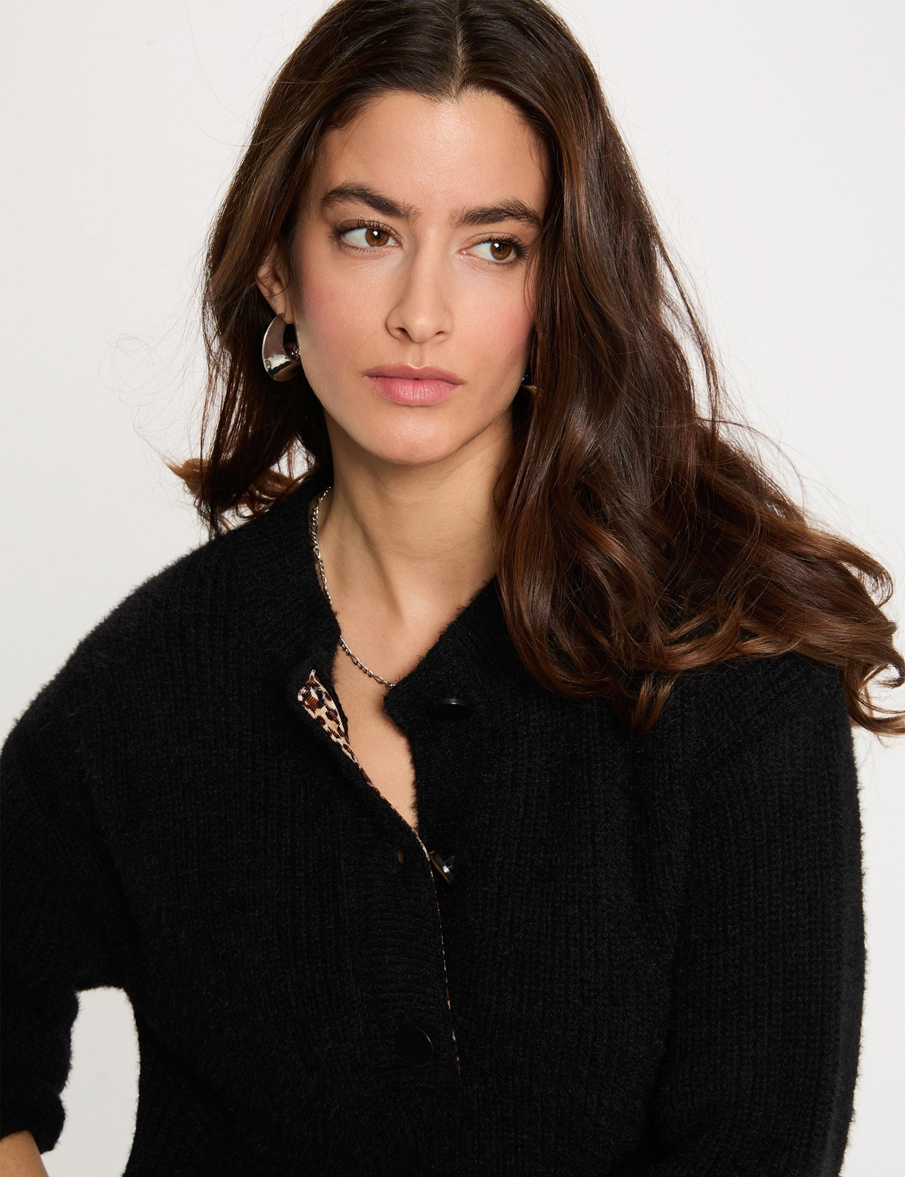 Straight sweater with round neck black women