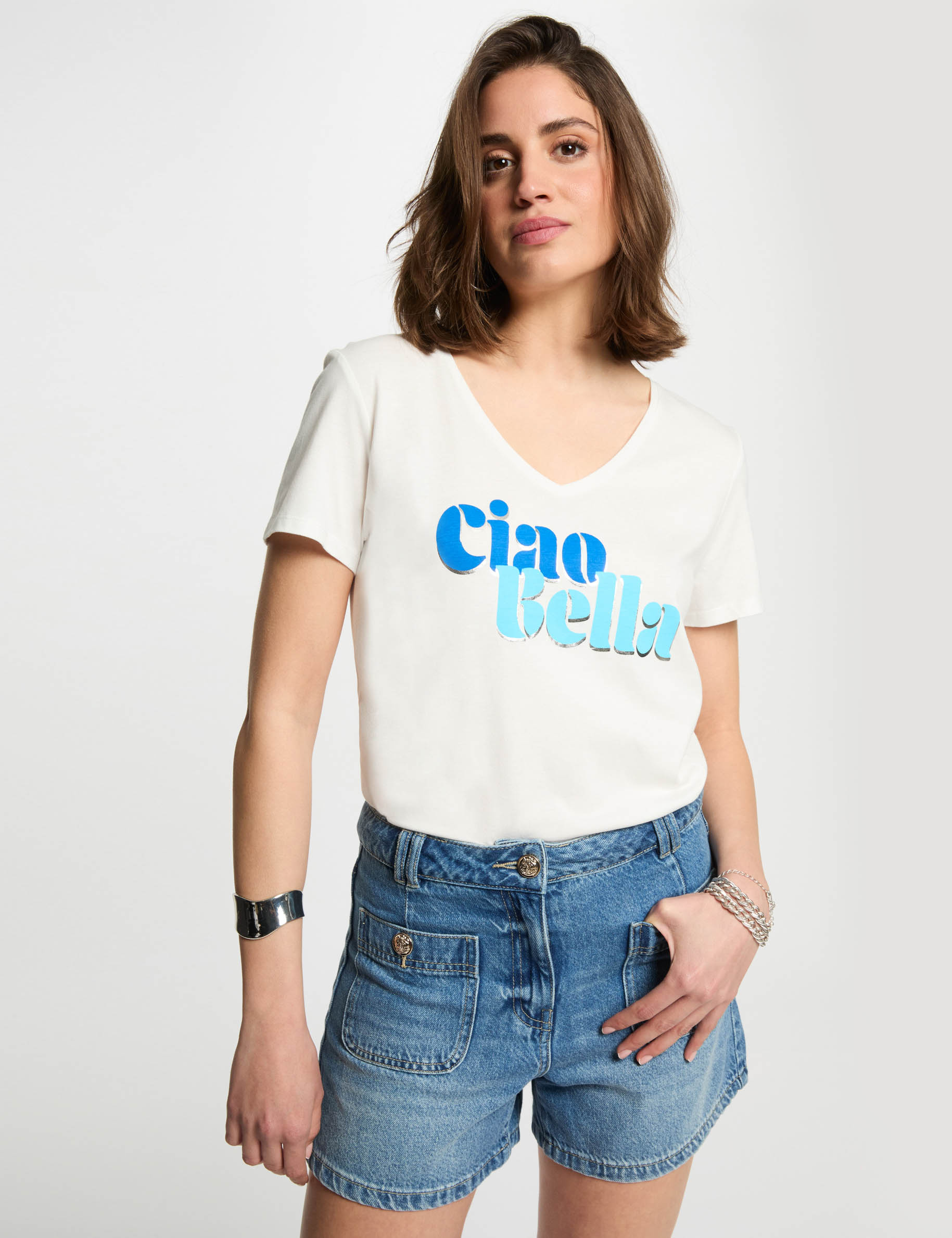 t shirt with message white women T-shirt with message white women