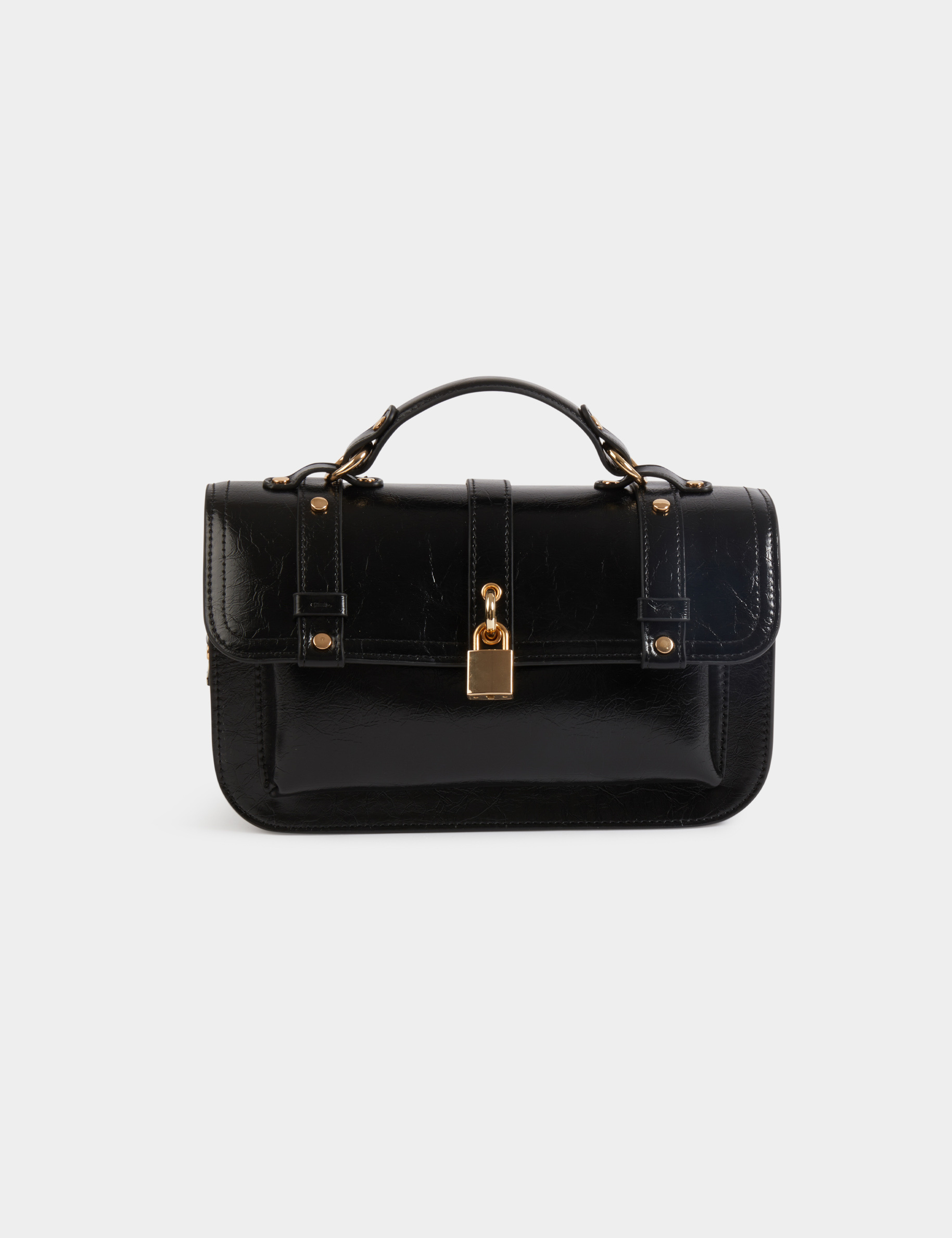 Studded satchel bag black women