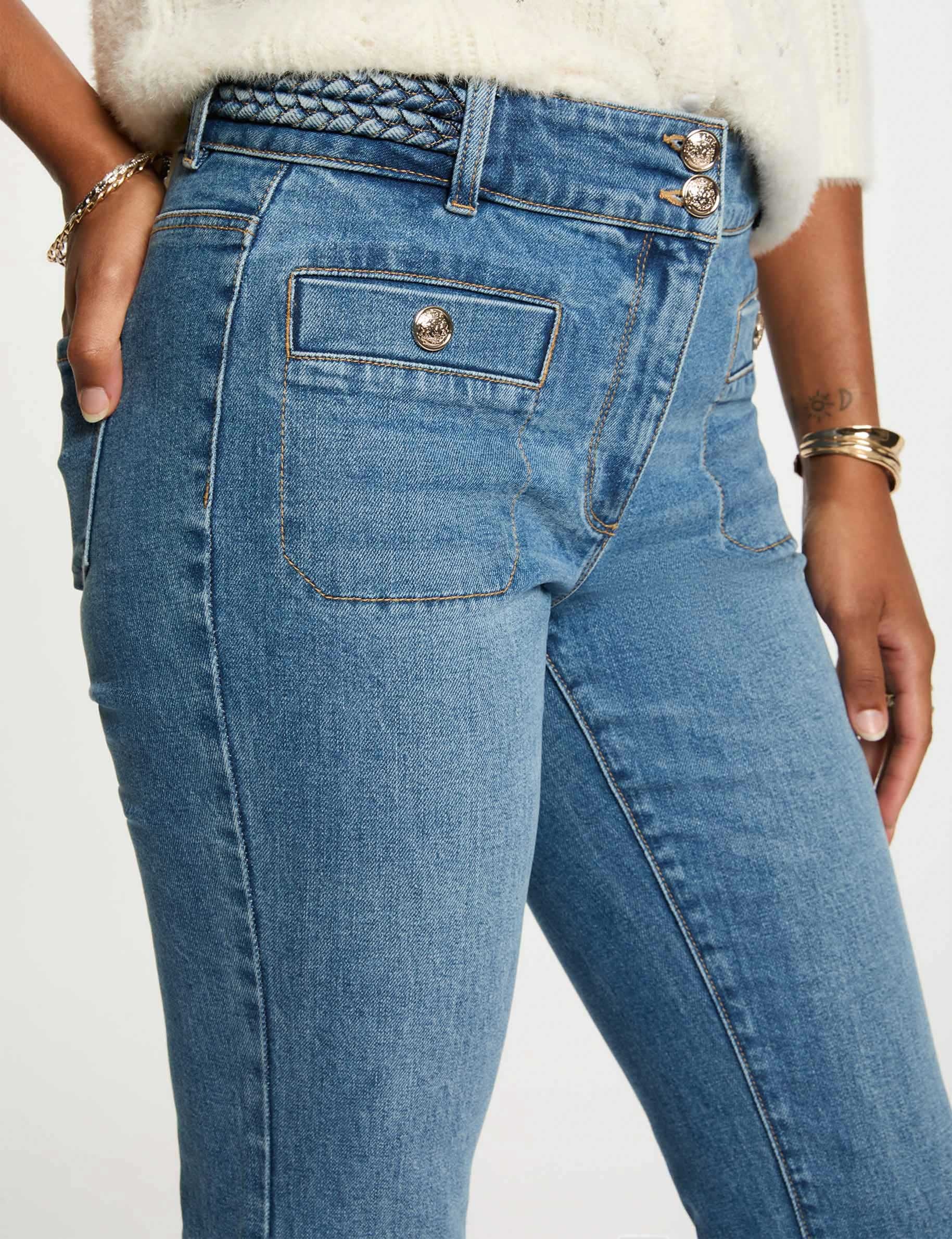 jean bootcut tresse denim stone femme Jean bootcut tressé denim stone femme