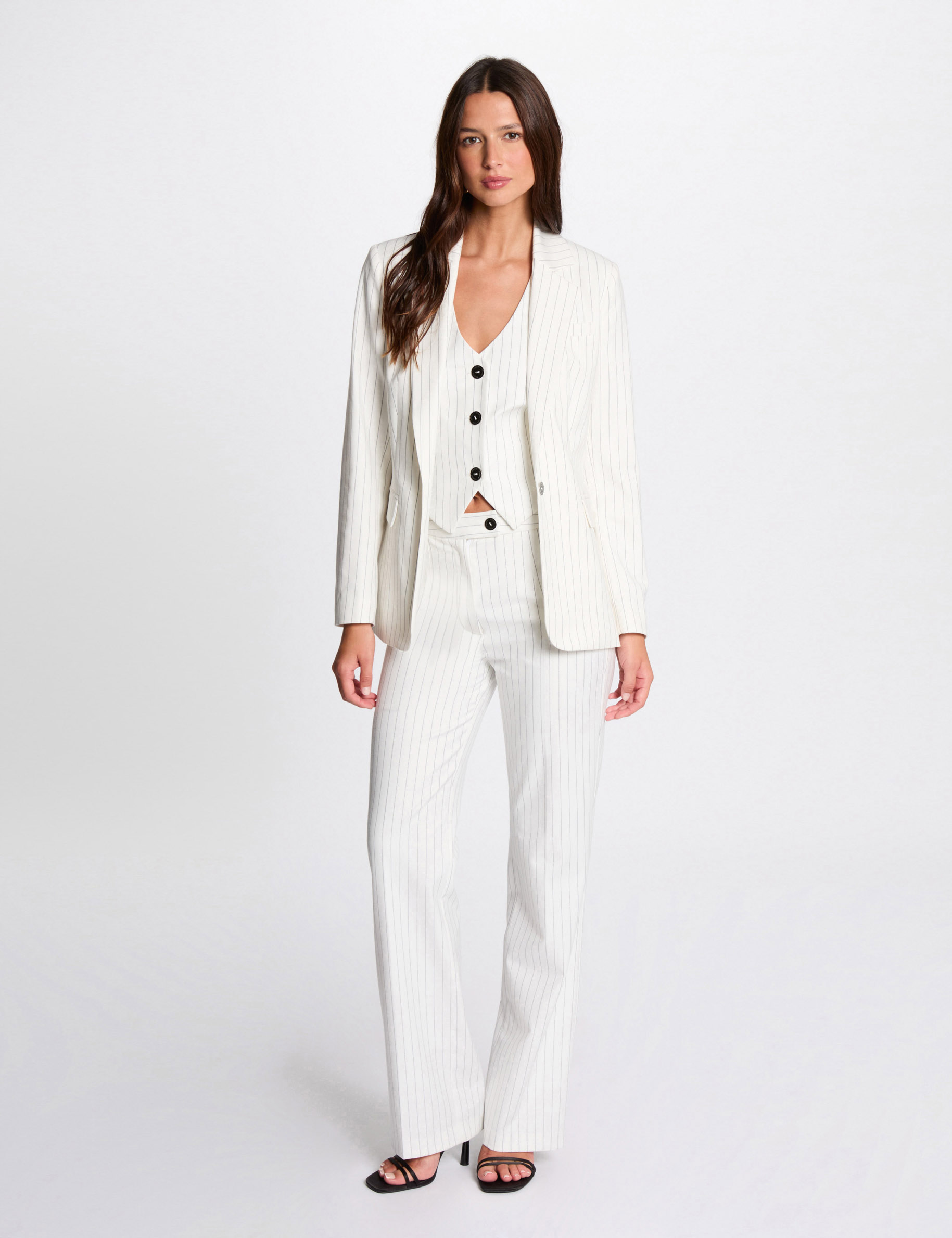 blazer with stripes ecru women Blazer with stripes ecru women