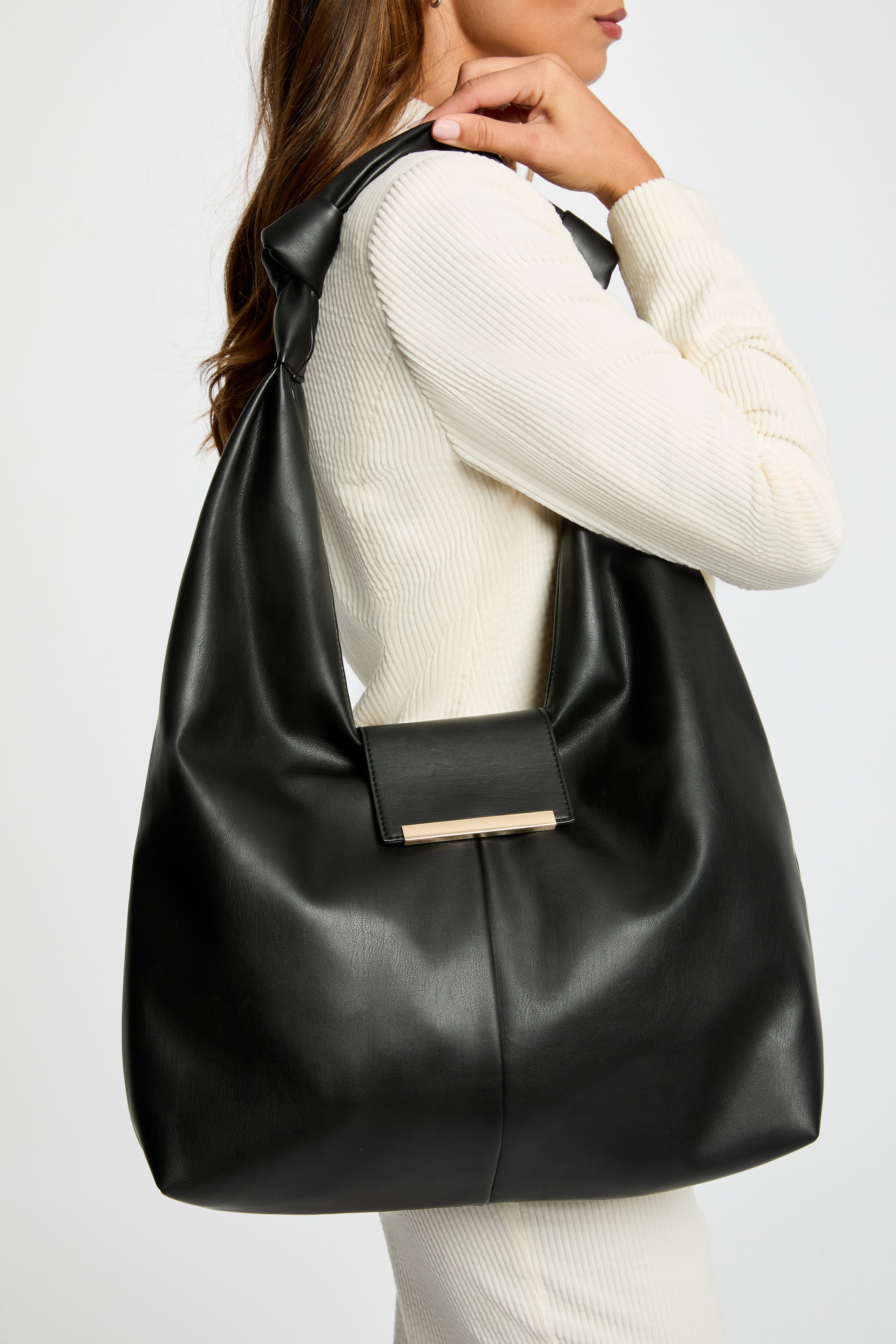 half moon bag with bows black women Half moon bag with bows black women