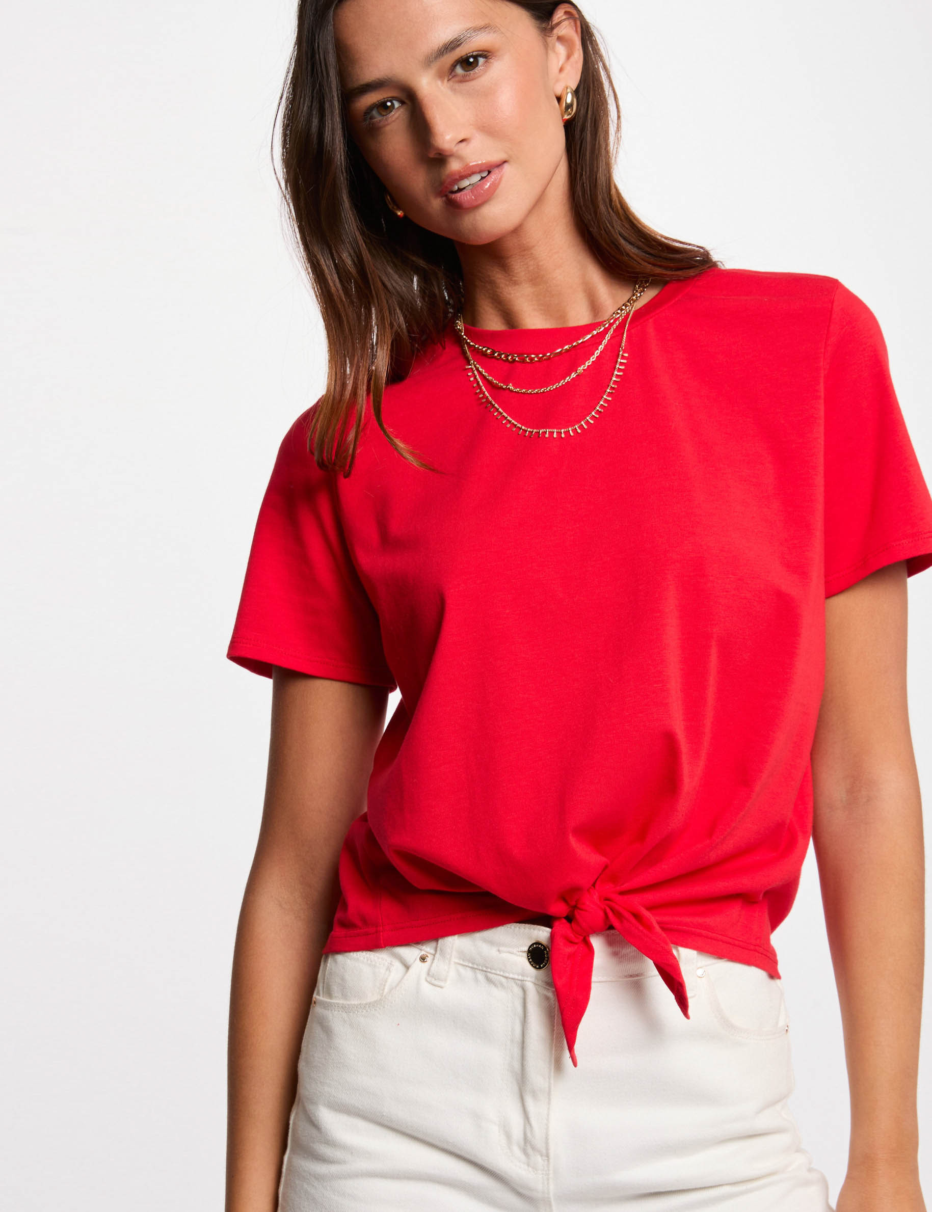 short sleeved t shirt red women Short-sleeved t-shirt red women