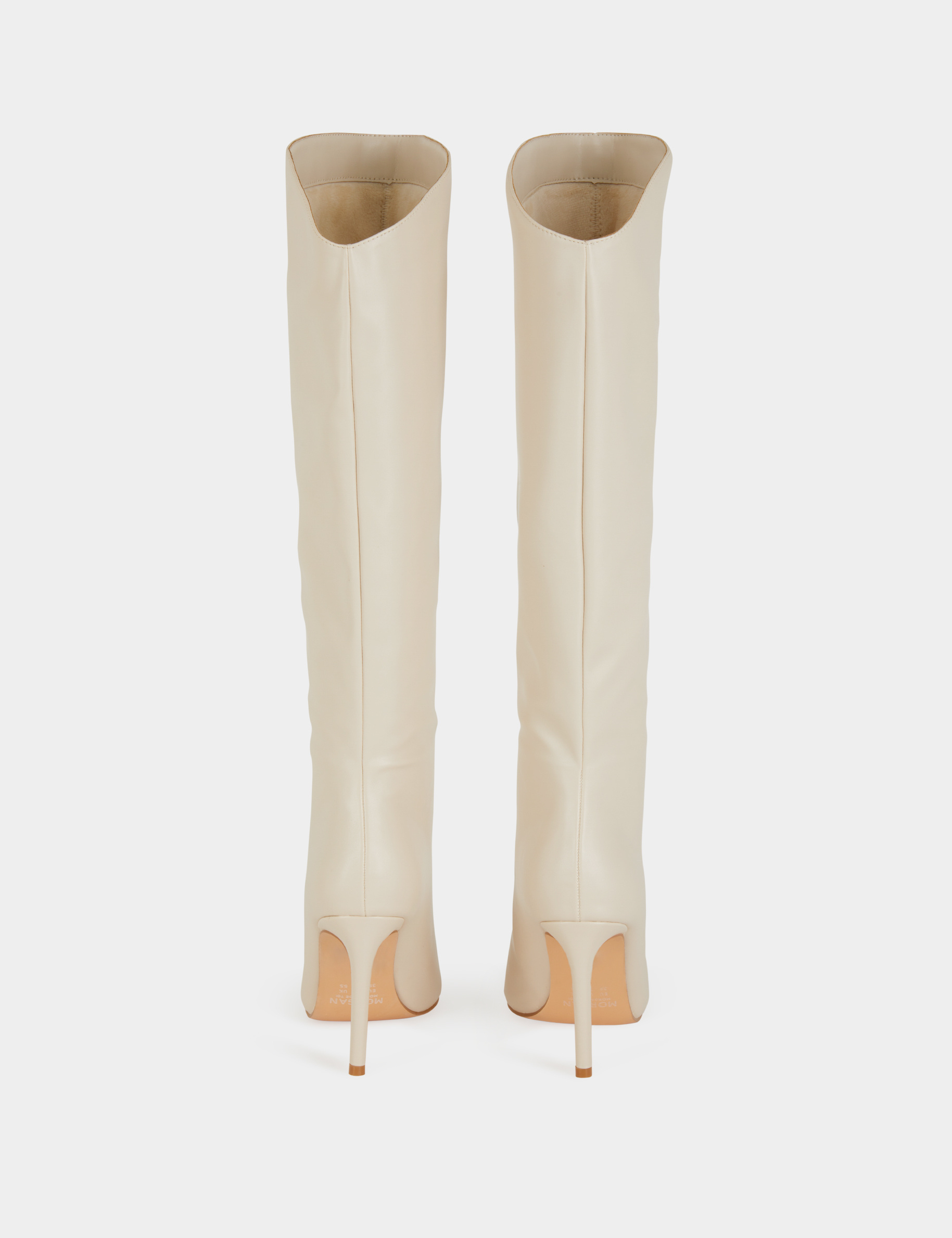 High boots with stiletto heels ivory women