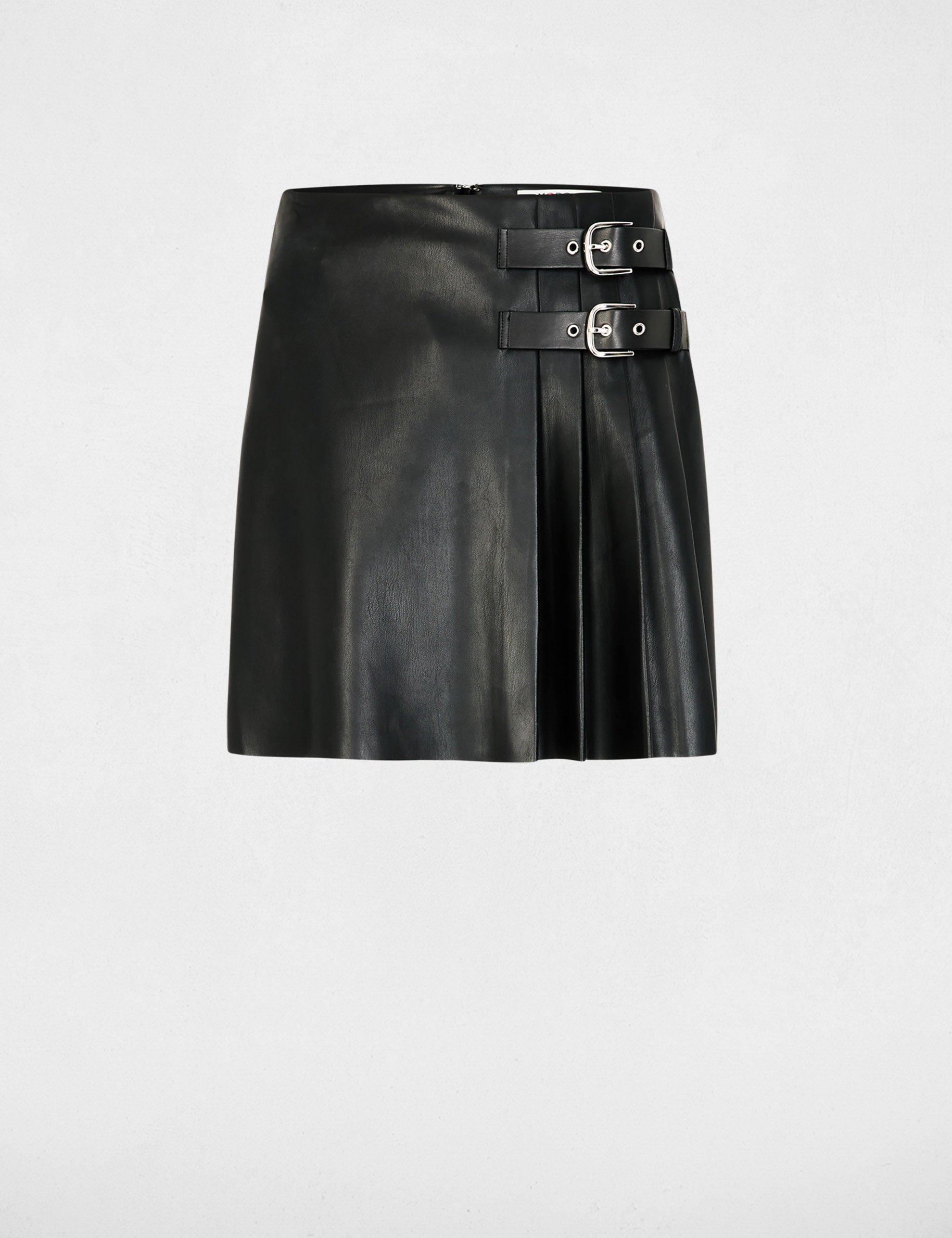Faux leather mini skirt black women